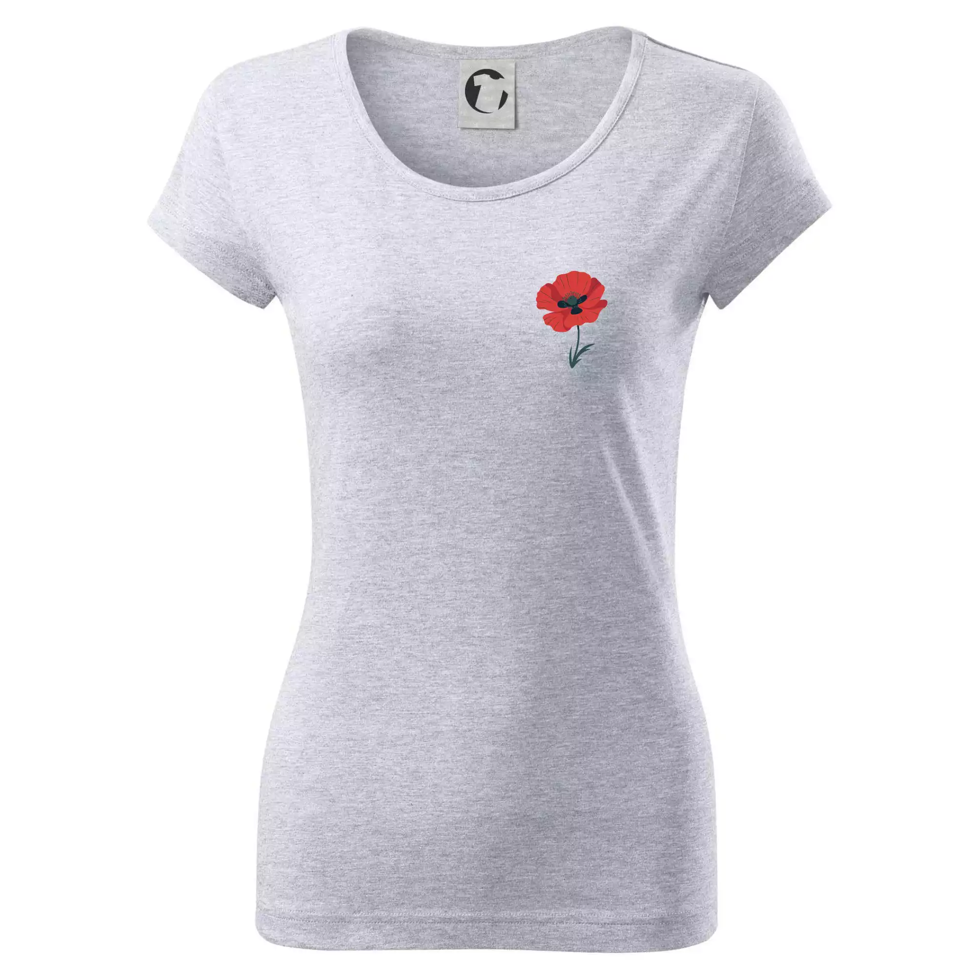 Vlčí mák kreslený na prsu