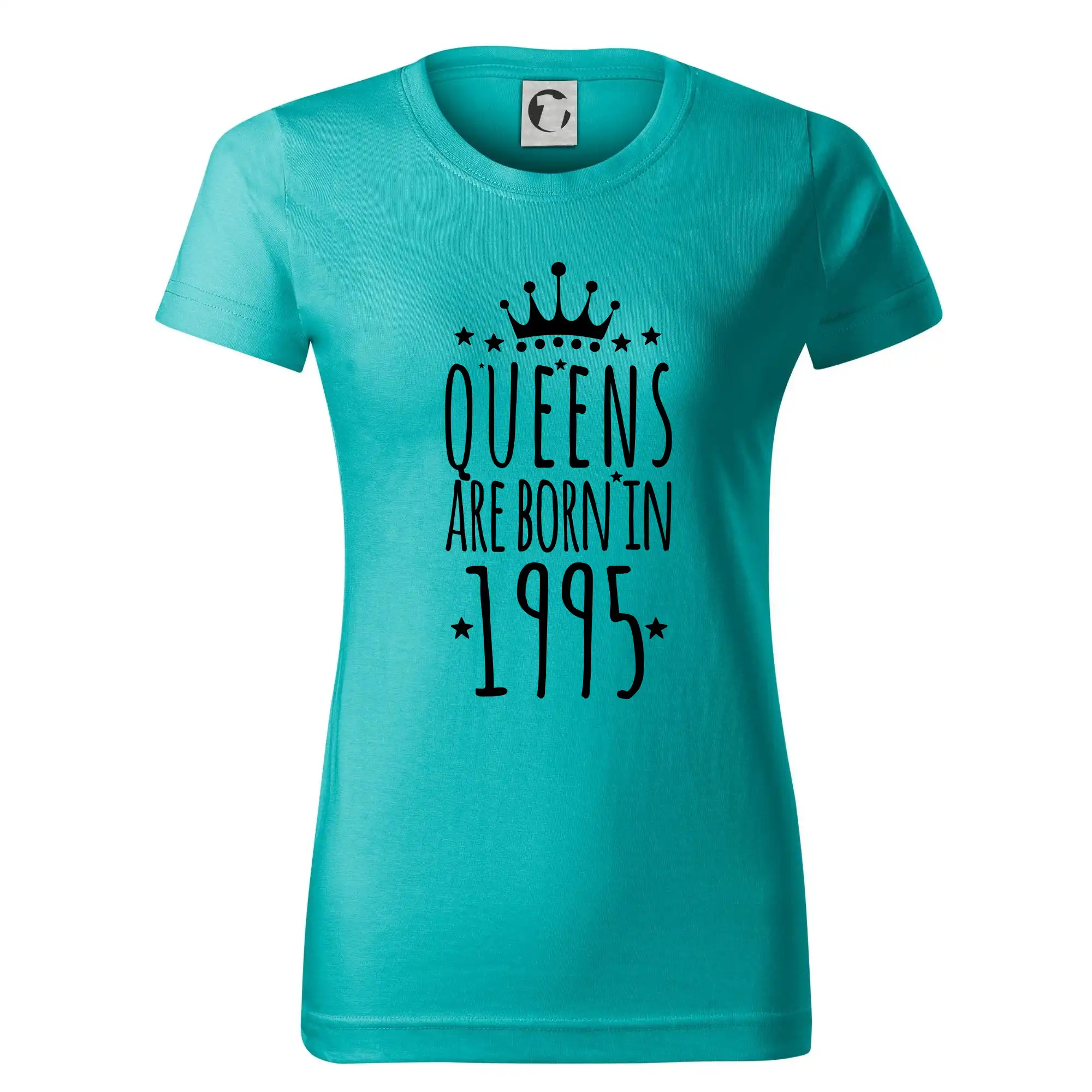 Tričká k narodeninám - Queens are born in 1995 - Dámske tričko basic - ľahko voľnejšie a dlhšie