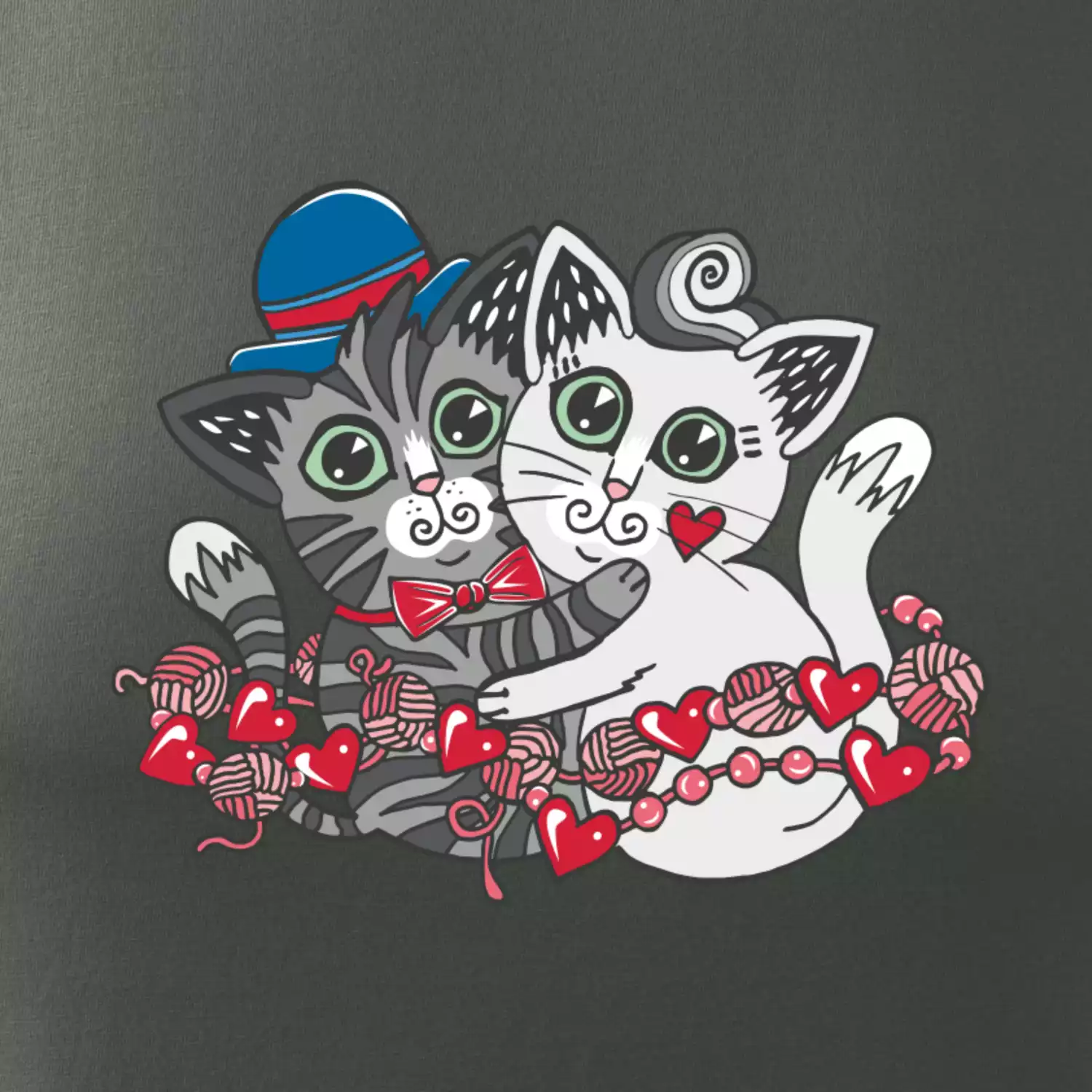 Mačky v objatí (Pecka design)