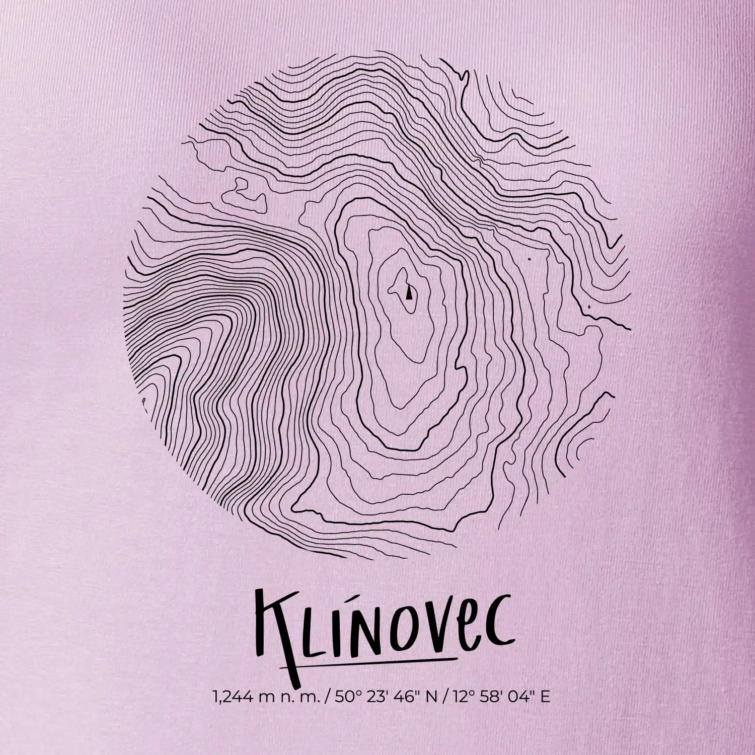 Klínovec - vrstevnice v kruhu
