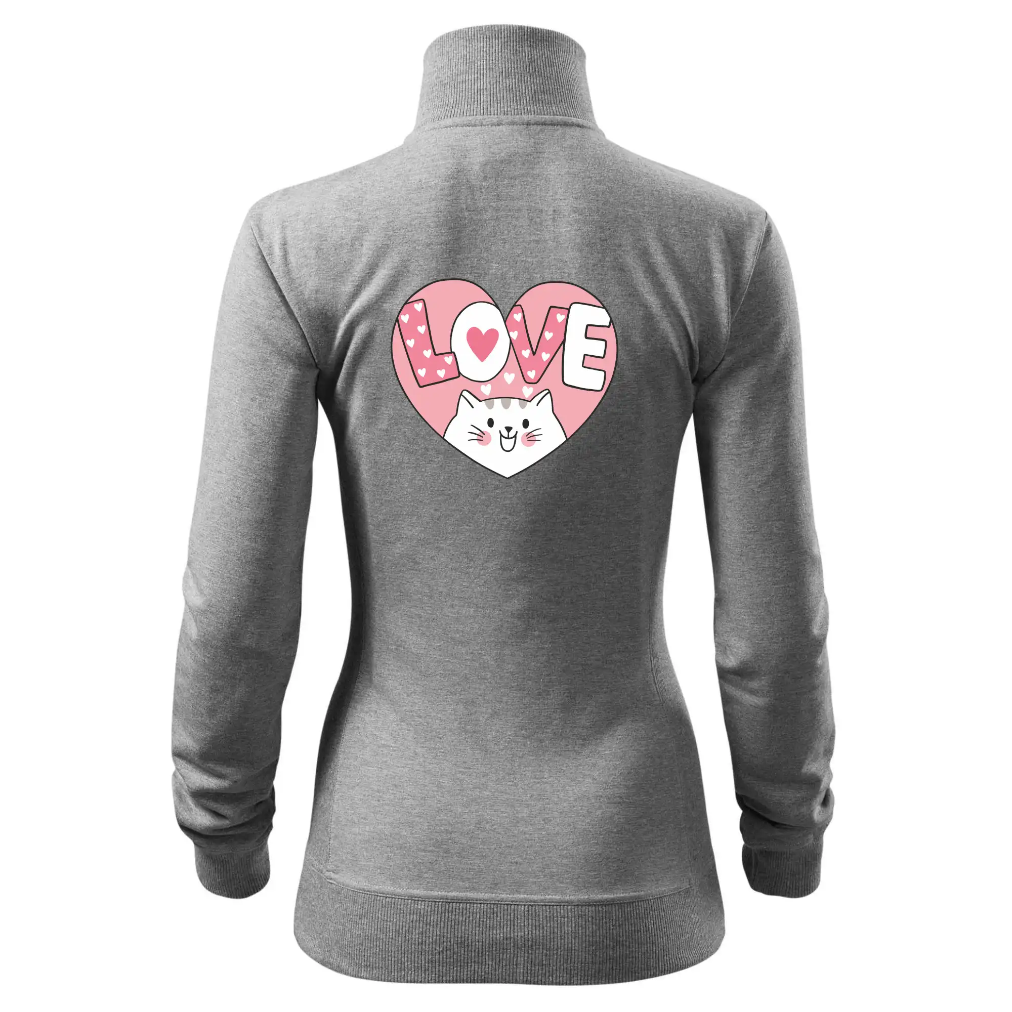 Kočka love - růžové srdce