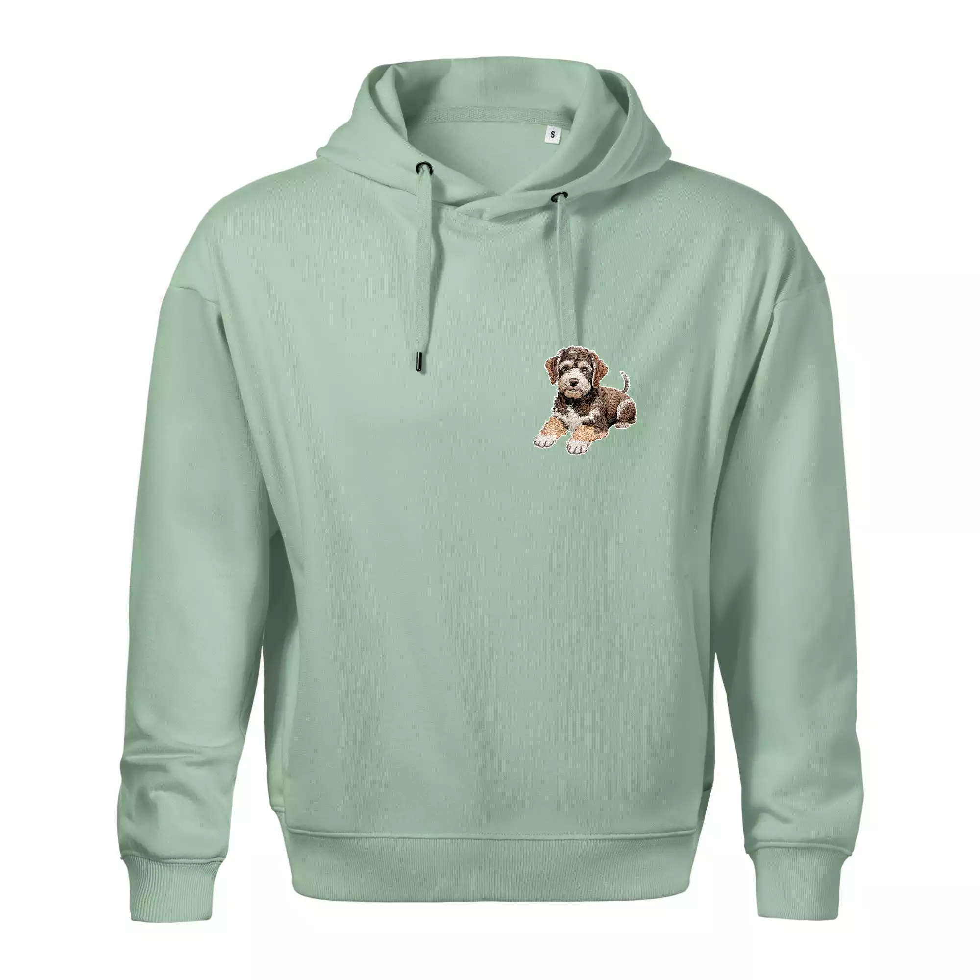 Lagotto romagnolo ležicí vyšívaný na prsu