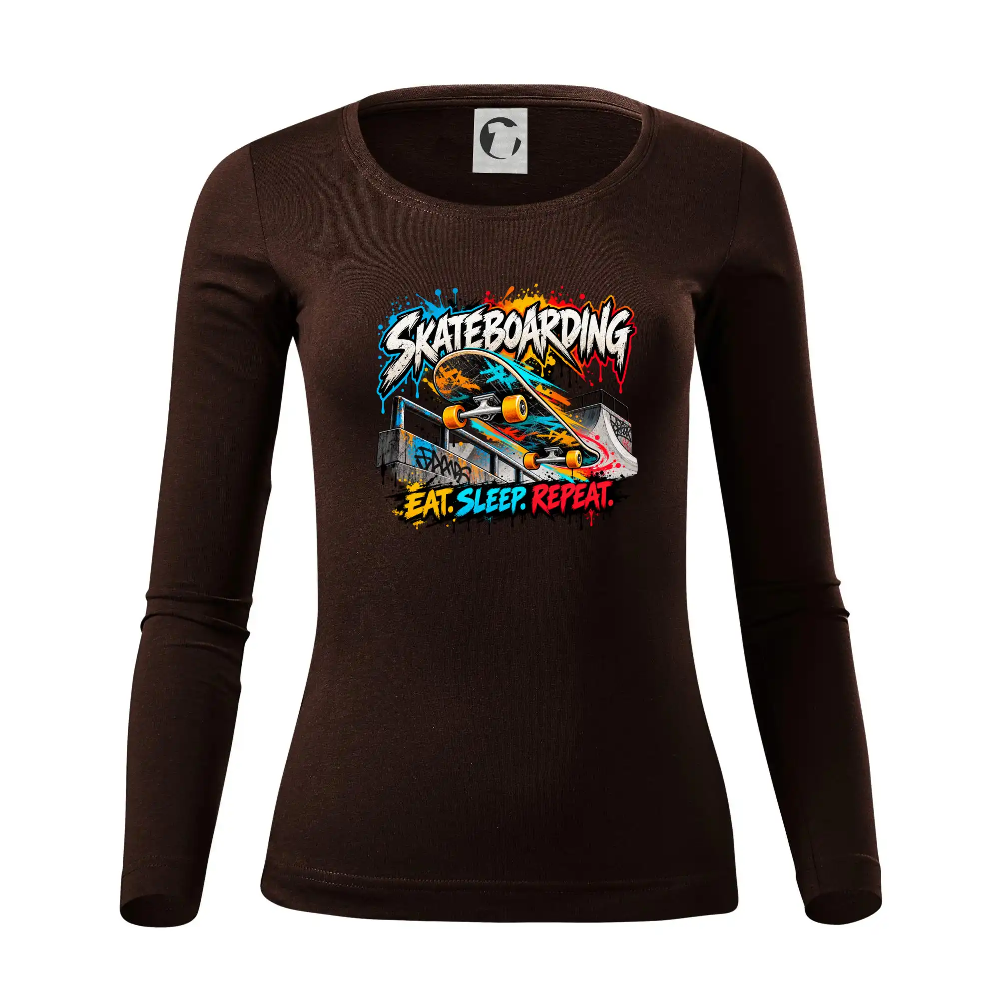 Skateboard ve street stylu eat sleep repeat