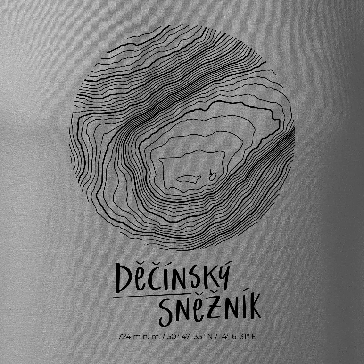 Děčínský Sněžník - vrstevnice v kruhu