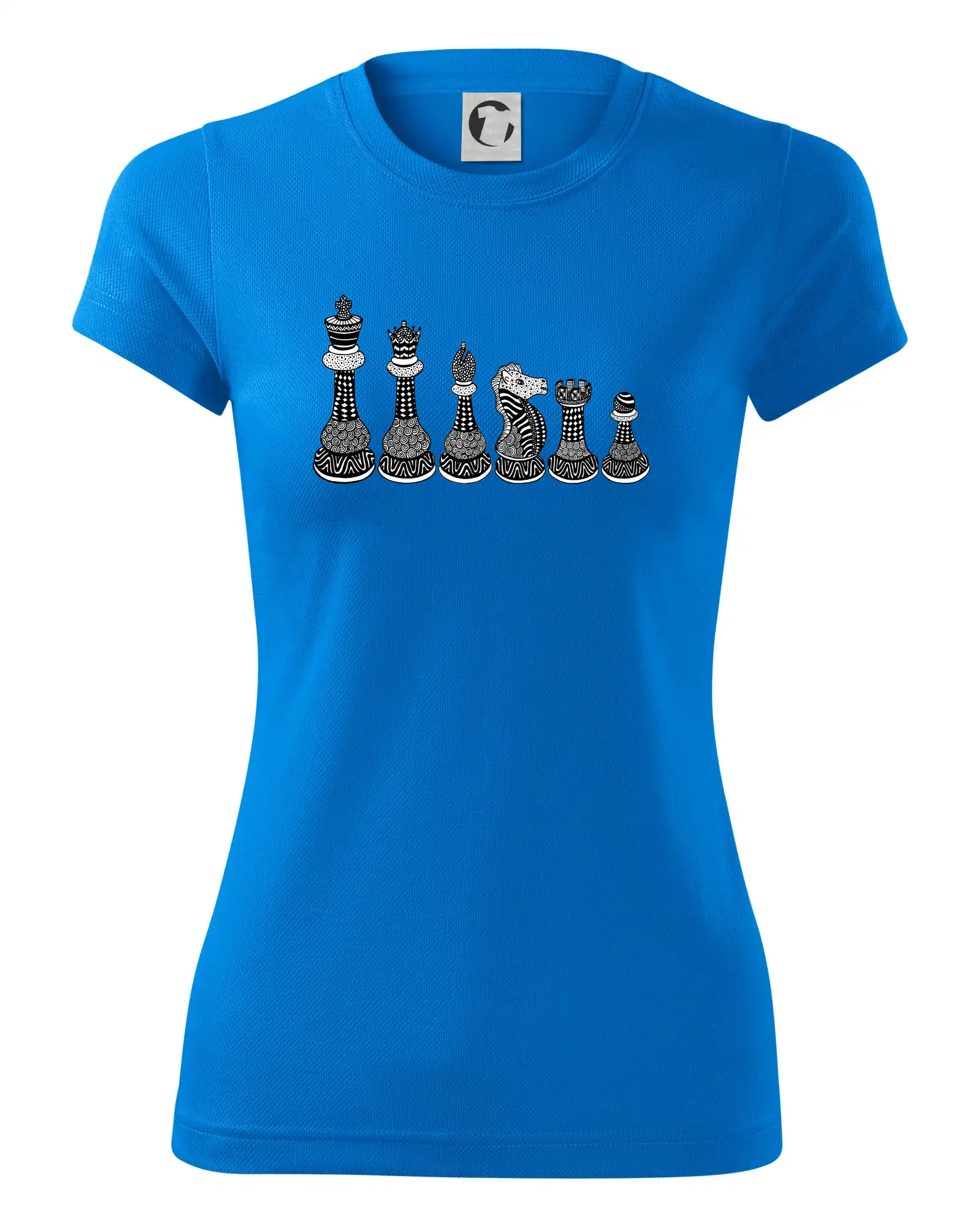 Šachové figurky v řadě - kreslené