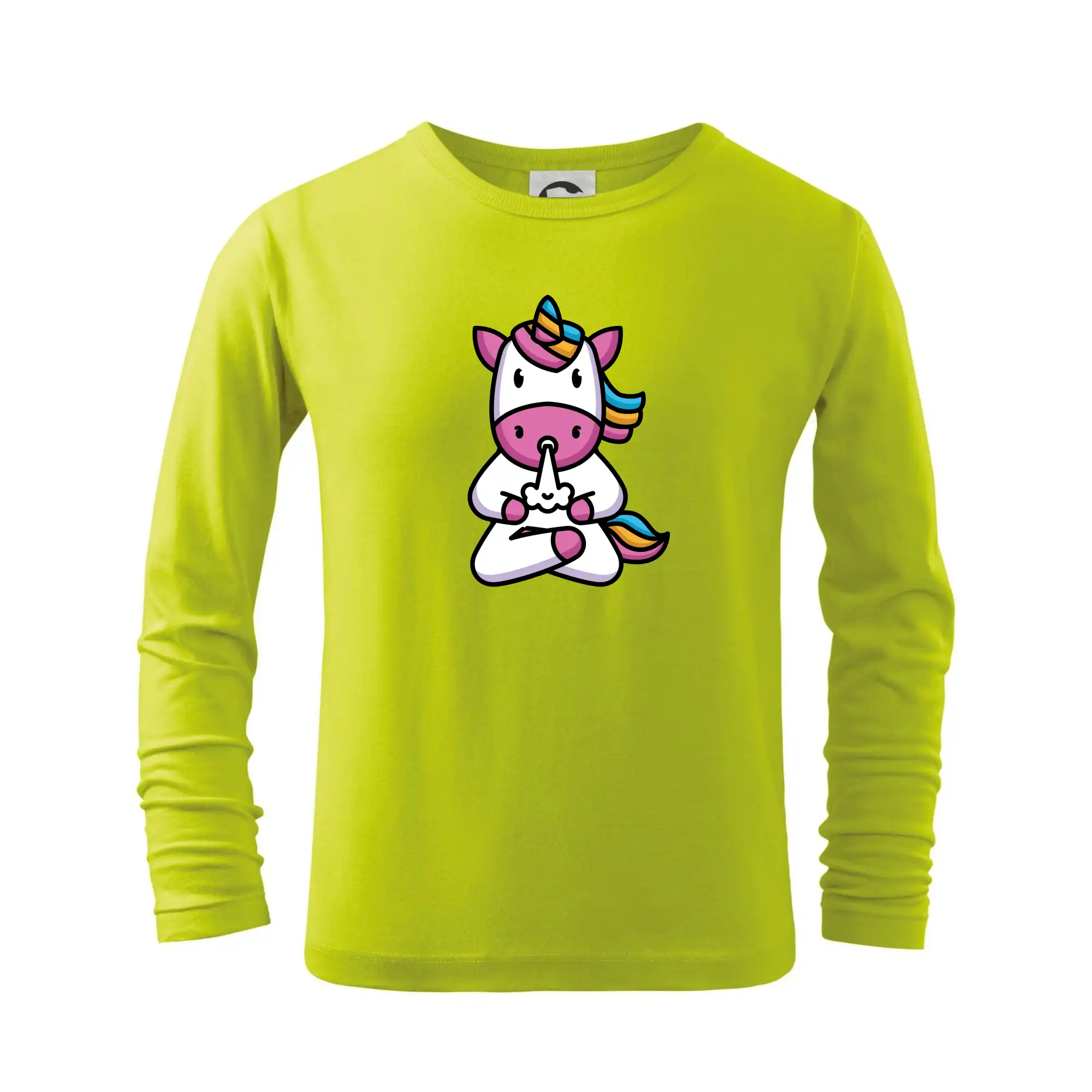 Tričká na jógu - Yoga fučiaci jednorožec - Tričko detské Long Sleeve