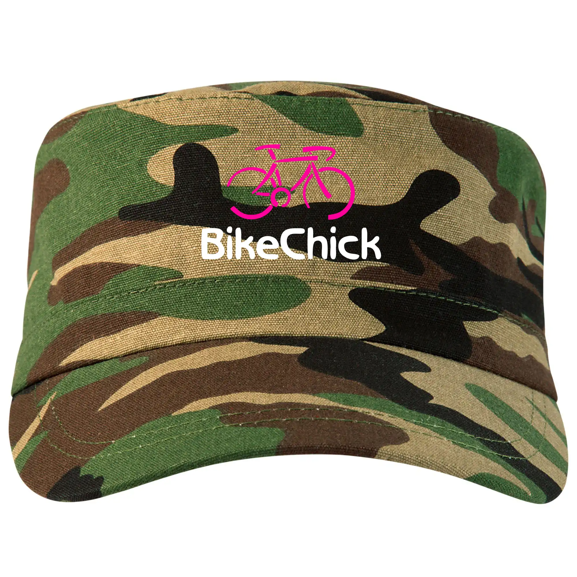 Tričko ako darček pre cyklistu - Bike Chick - Šiltovka CAMO