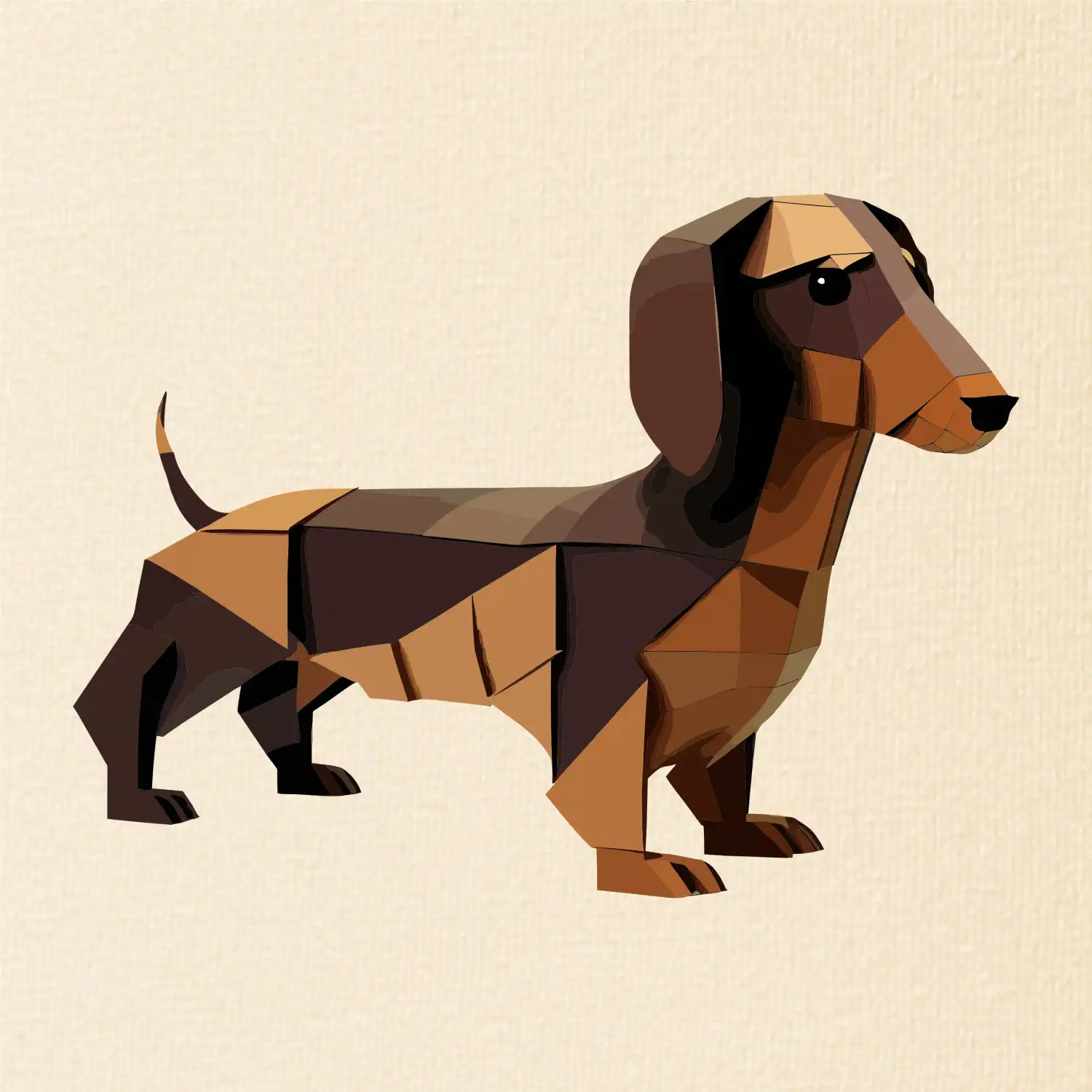 Jezevčík - slepený z papíru