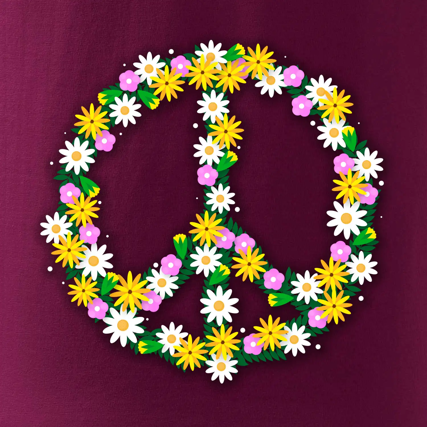 Peace symbol kopretiny