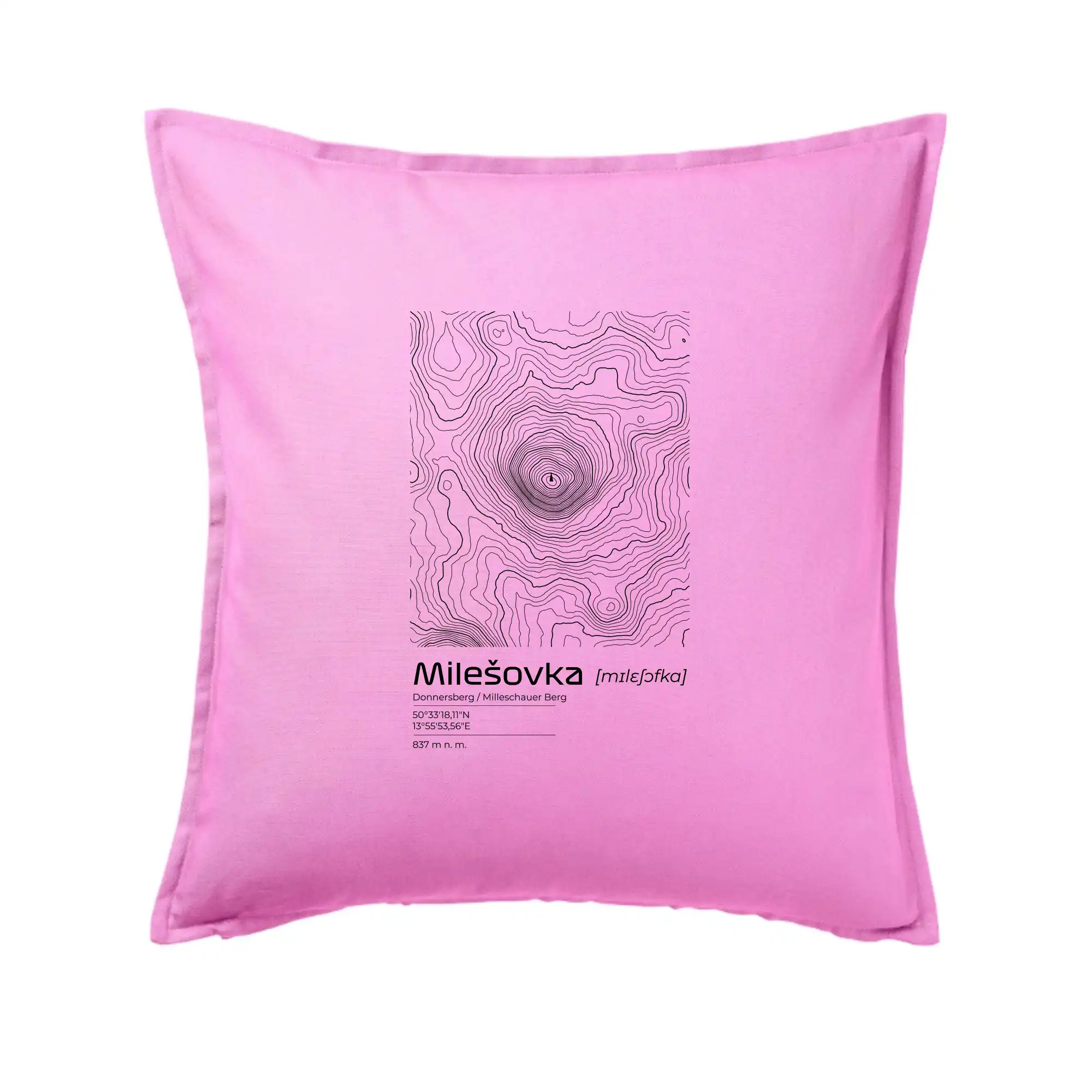 Milešovka - vrstevnice v obdélníku