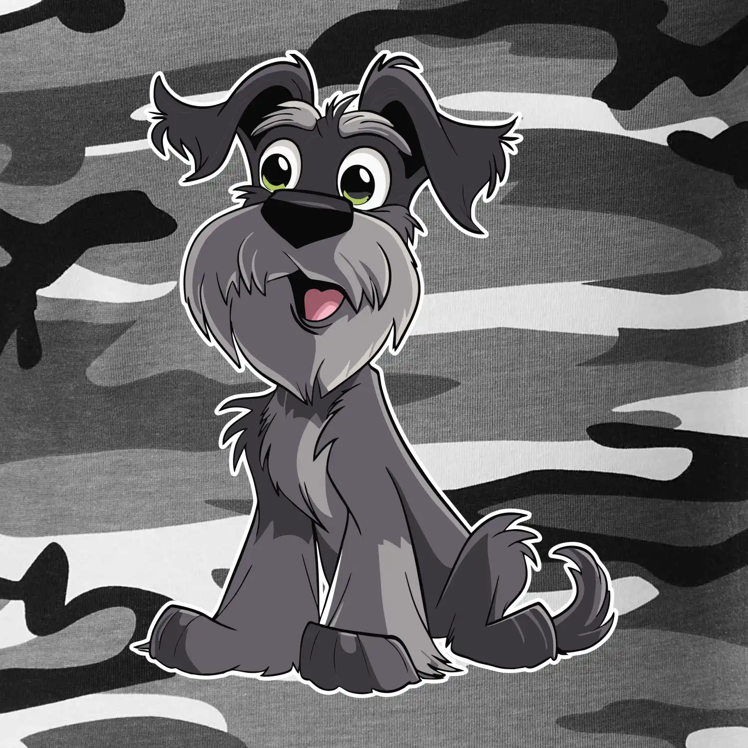 Knírač kreslený sedící