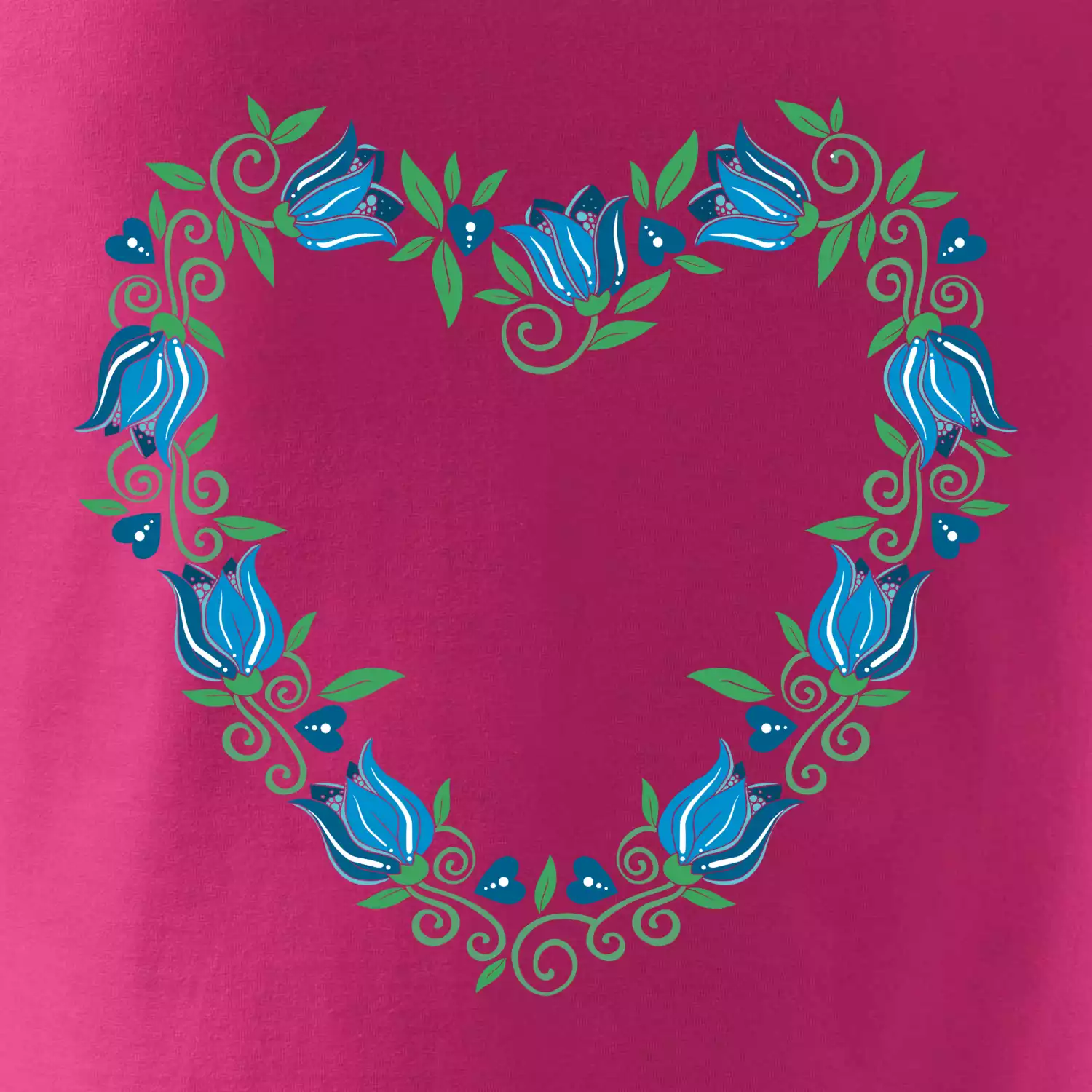 Modré tulipánové srdiečko (Pecka design)