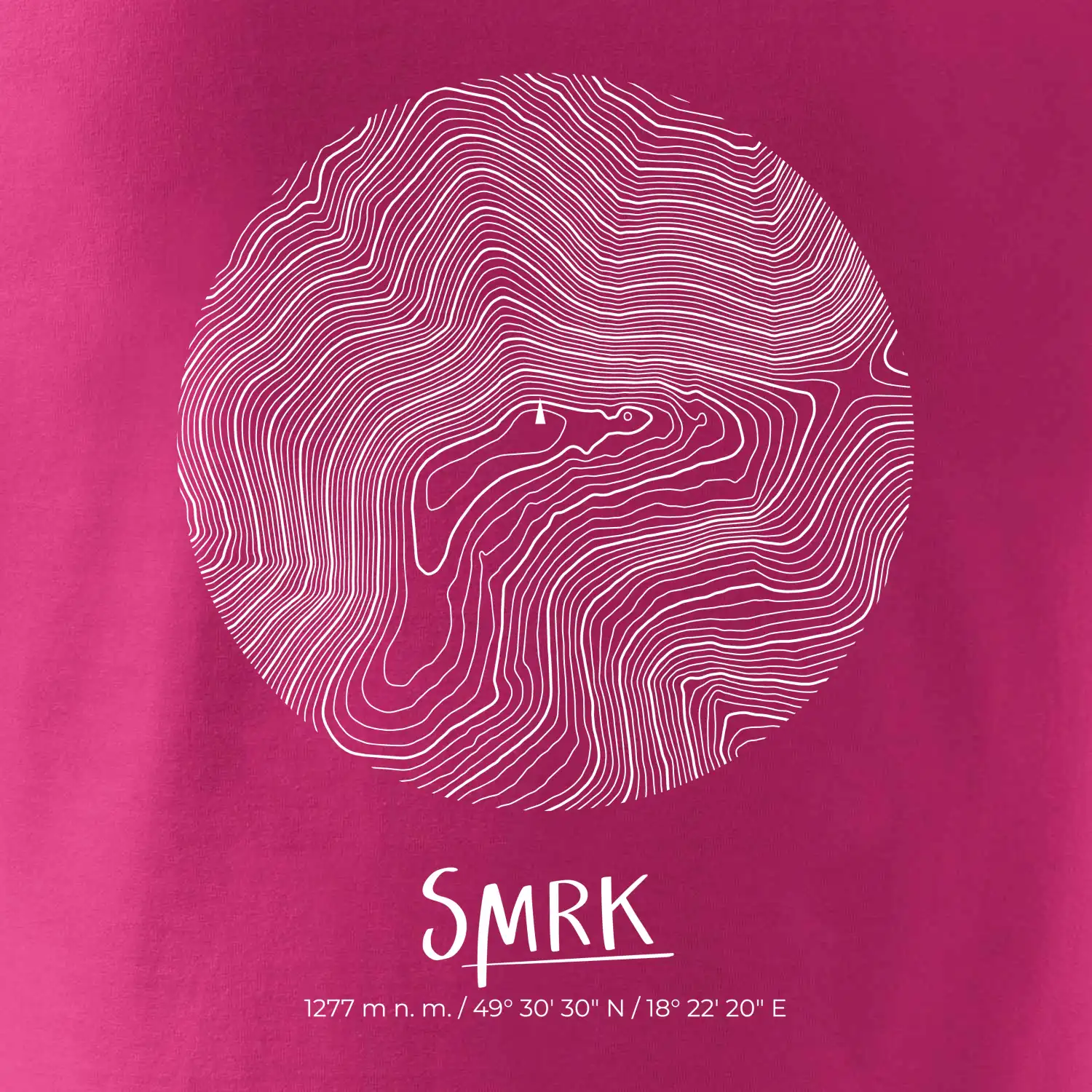 Smrk - vrstevnice v kruhu