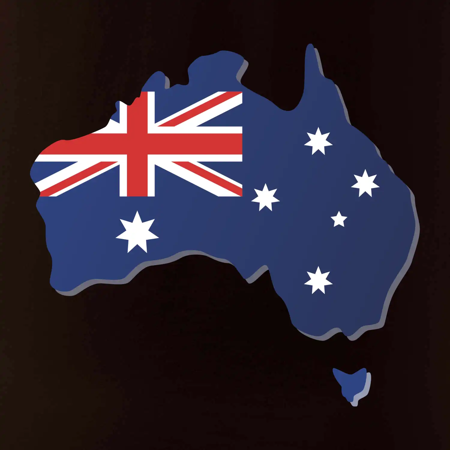Austrálie - vlajka mapa