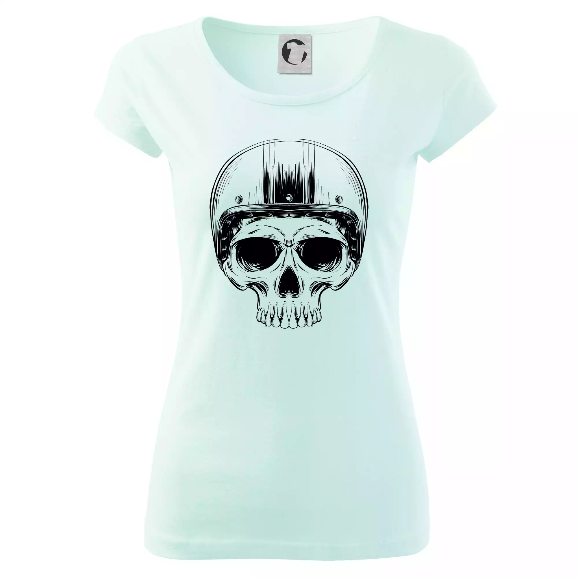 Motorkář lebka s kulatou hlavou