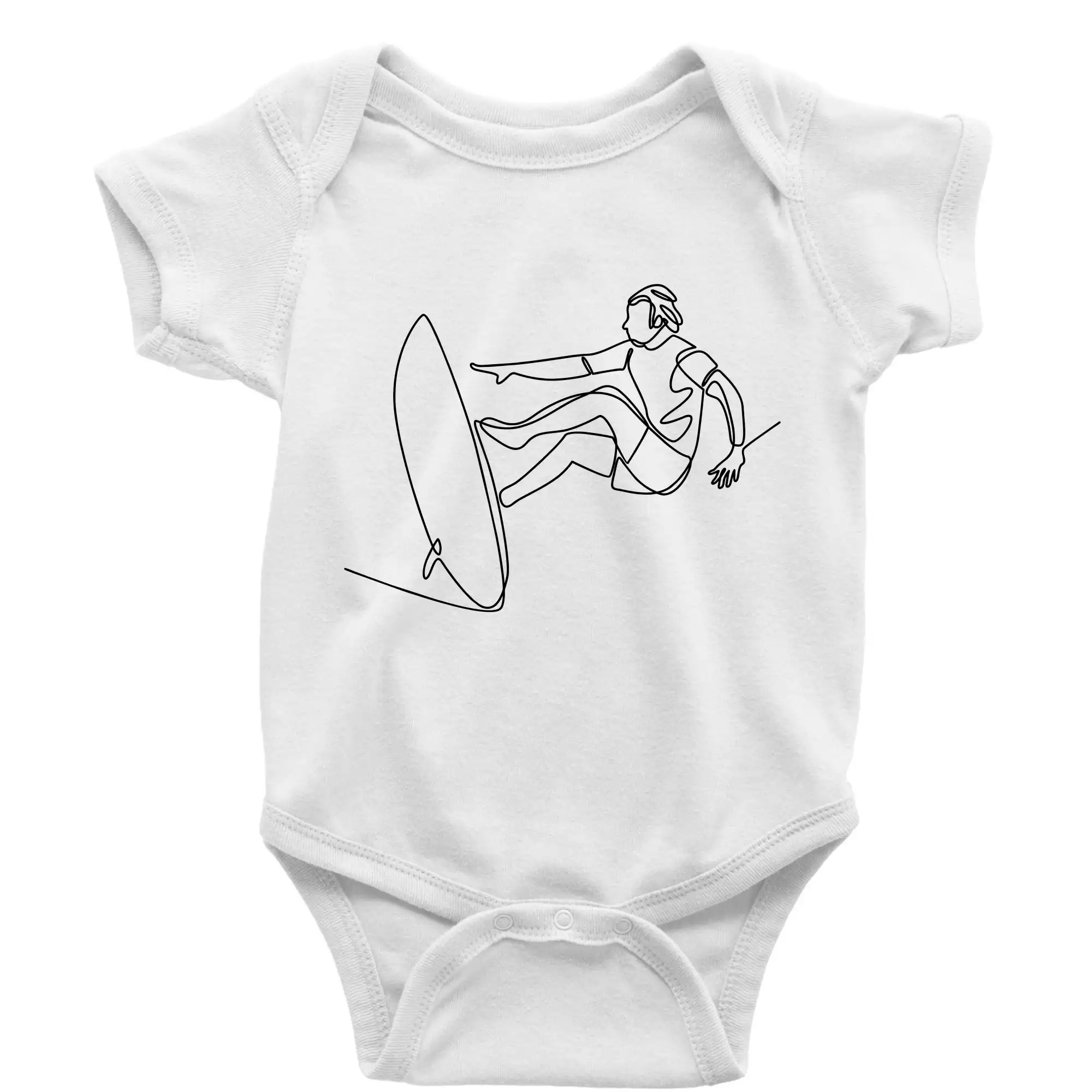 Surfař na vlně jedním tahem