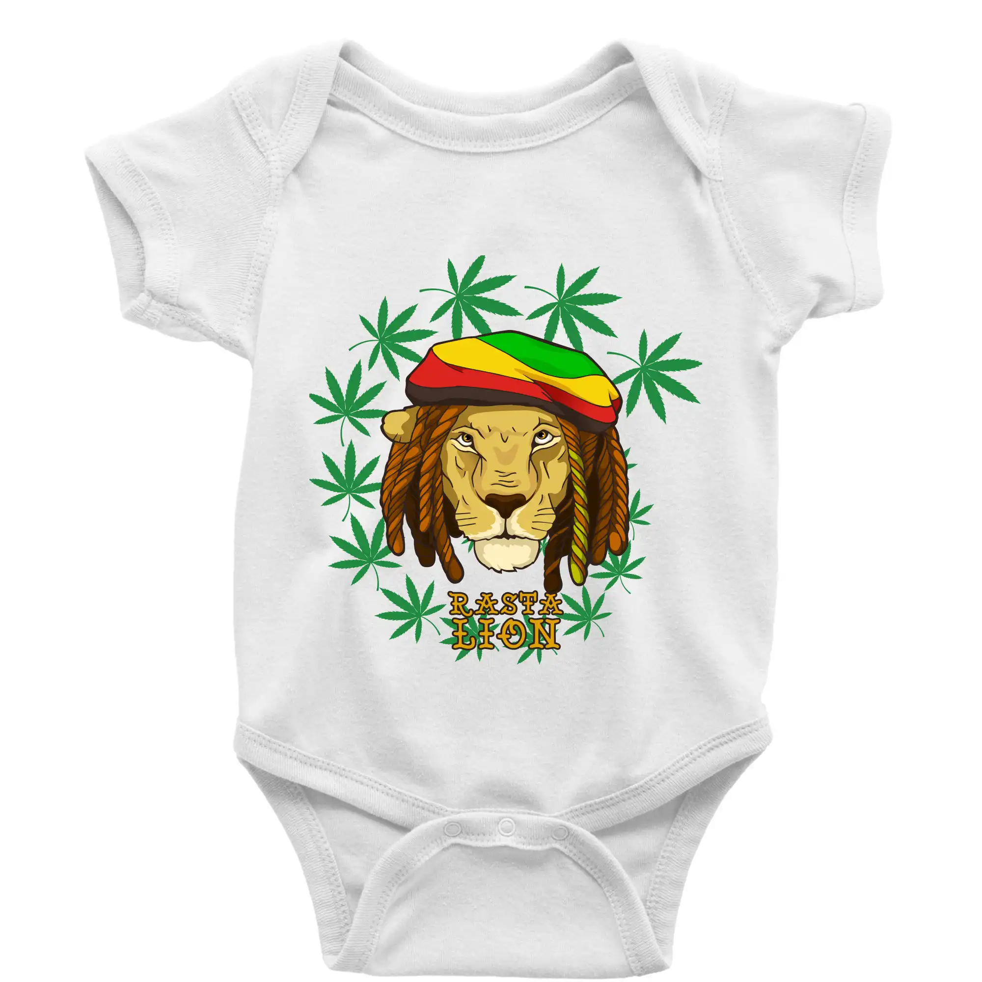 Tričká pre pohodový ľudí - Rasta Lion - Body dojčenské s krátkym rukávom