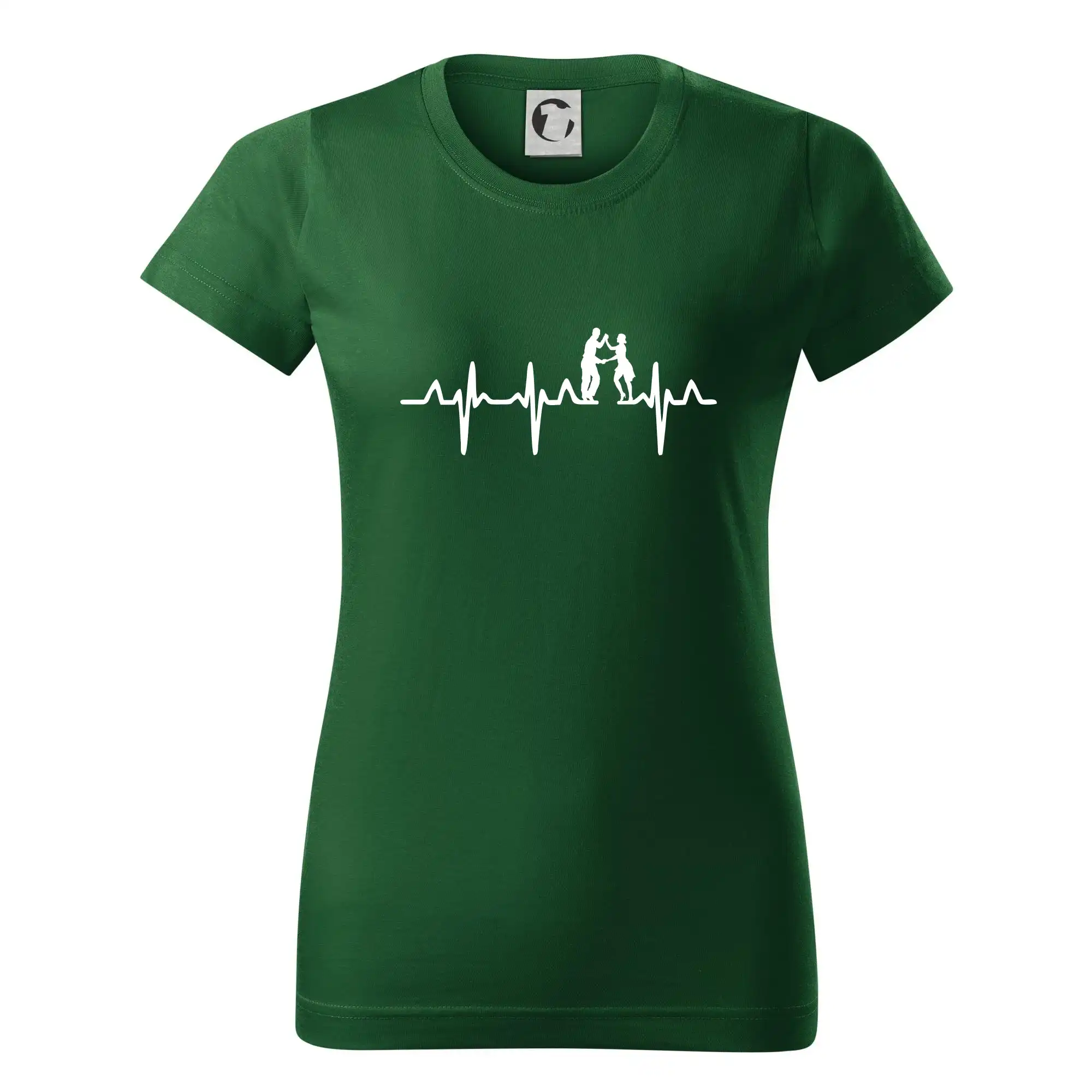 Tričká pre tanečníkov salsy - EKG salsa tanečníci - Dámske tričko basic - ľahko voľnejšie a dlhšie