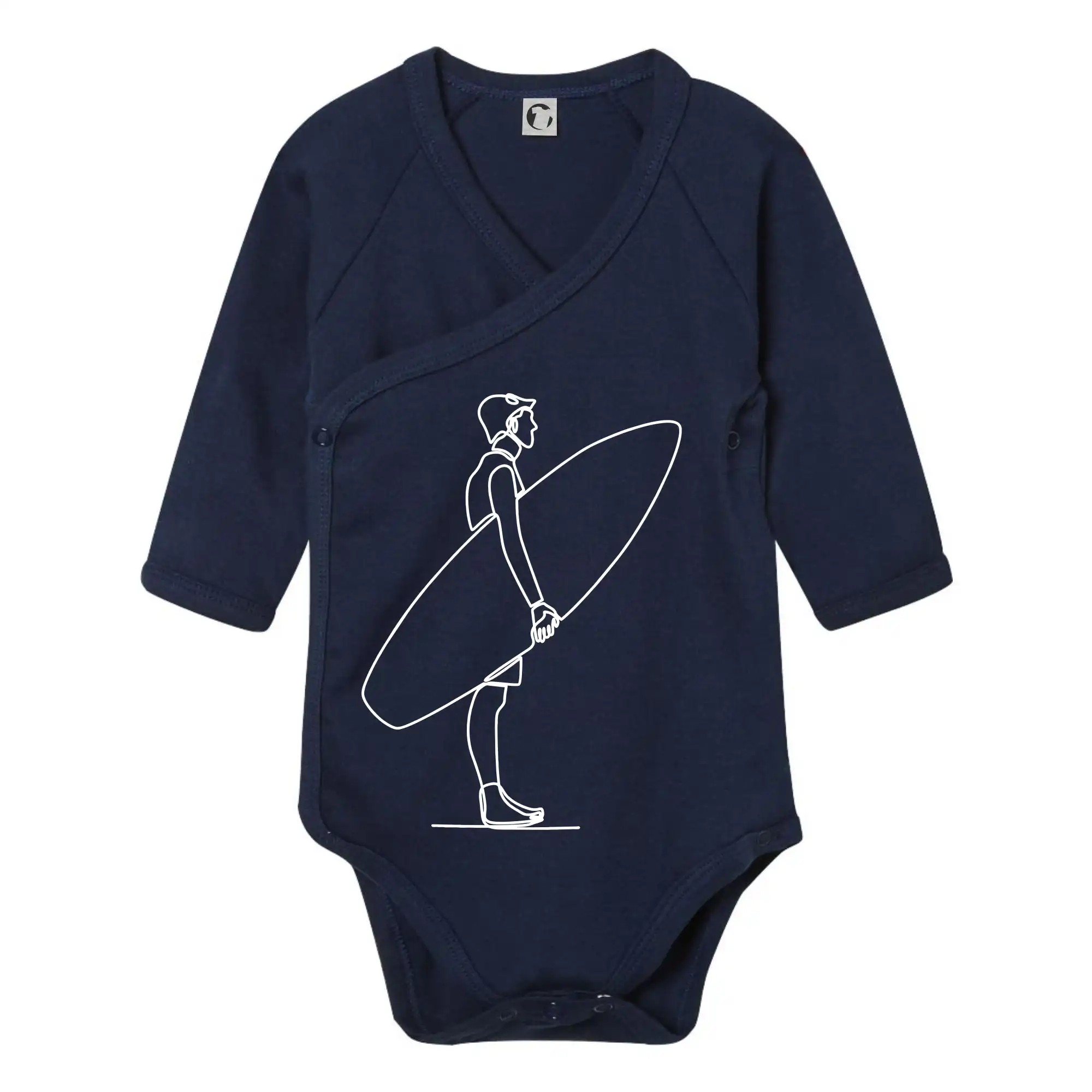 Surfař stojící jedním tahem