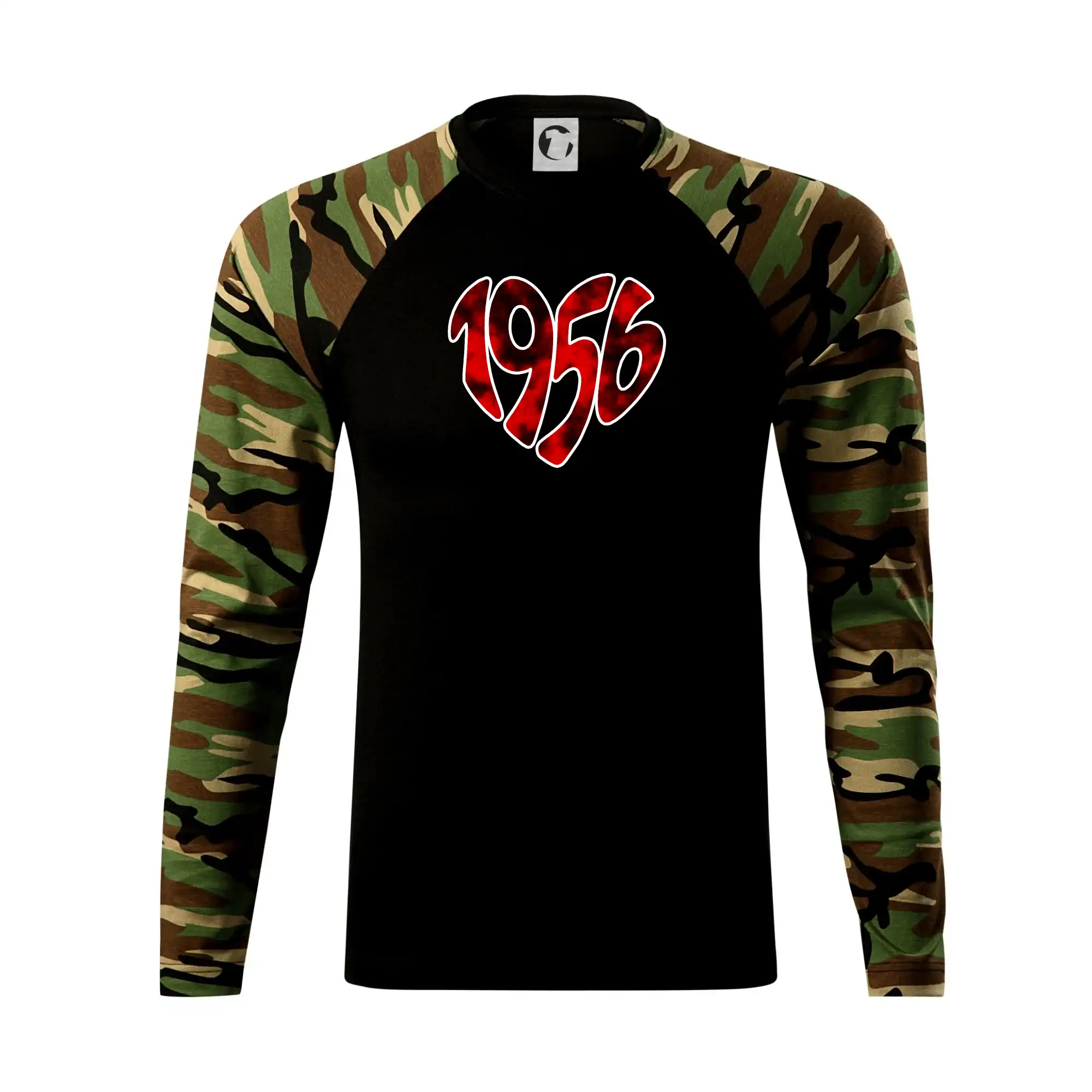 Trička s ročníkom 1956 - 1956 v srdci - Camouflage LS
