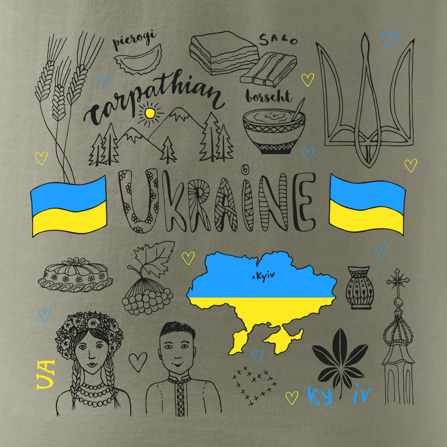 Ukrajina folklor - kreslené obrázky