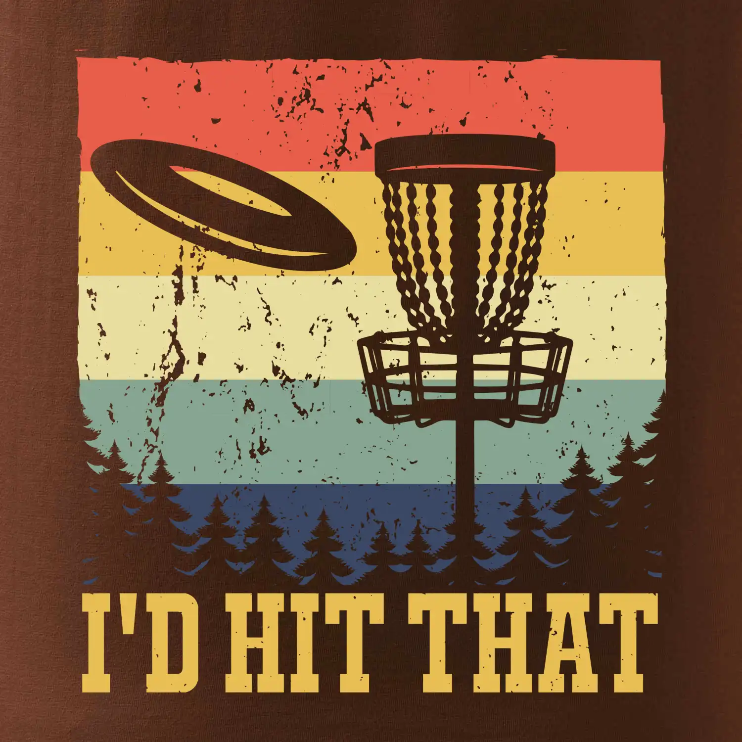 Disc golf player retro vintage