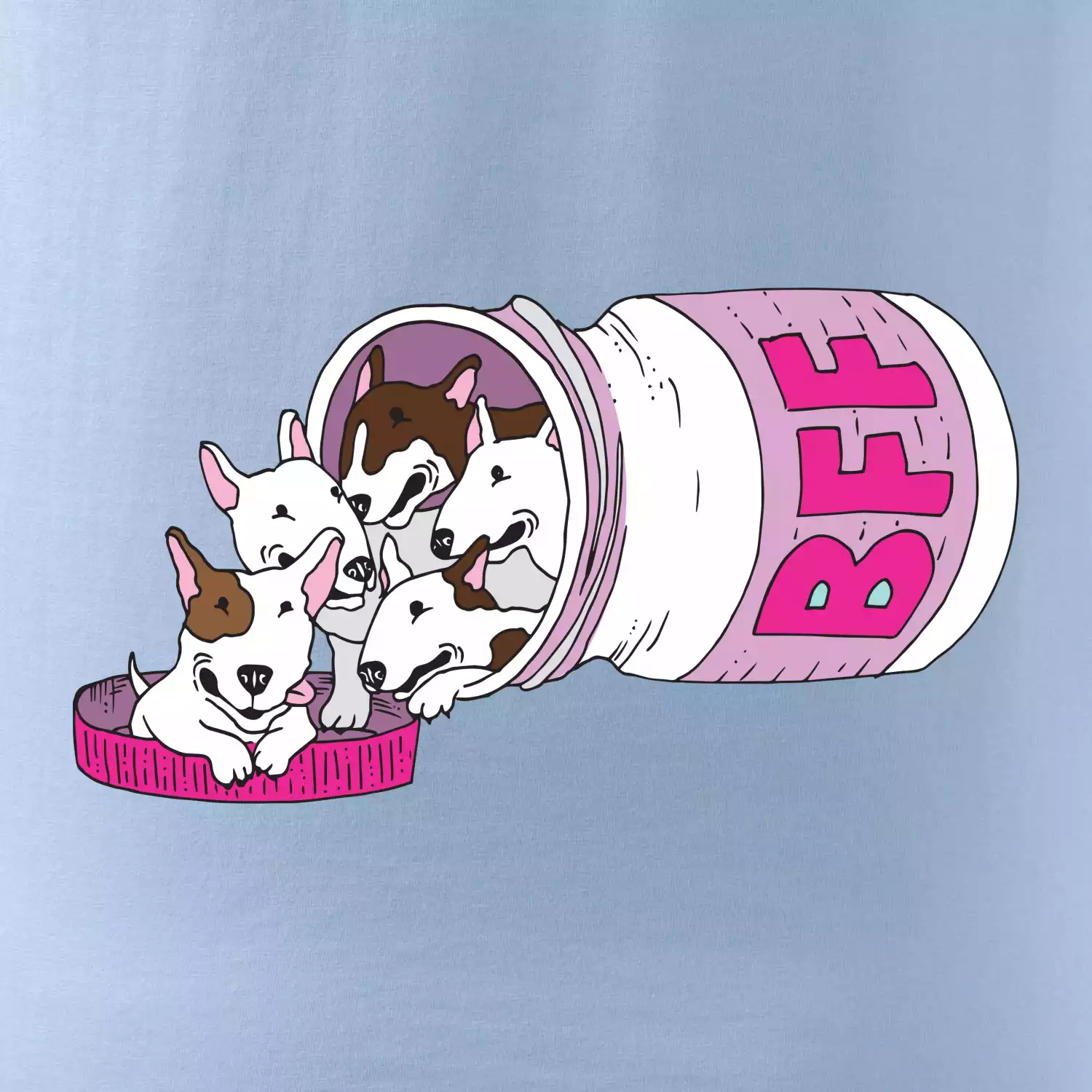 Bullterrier Friends Forever růžové (Pecka design)