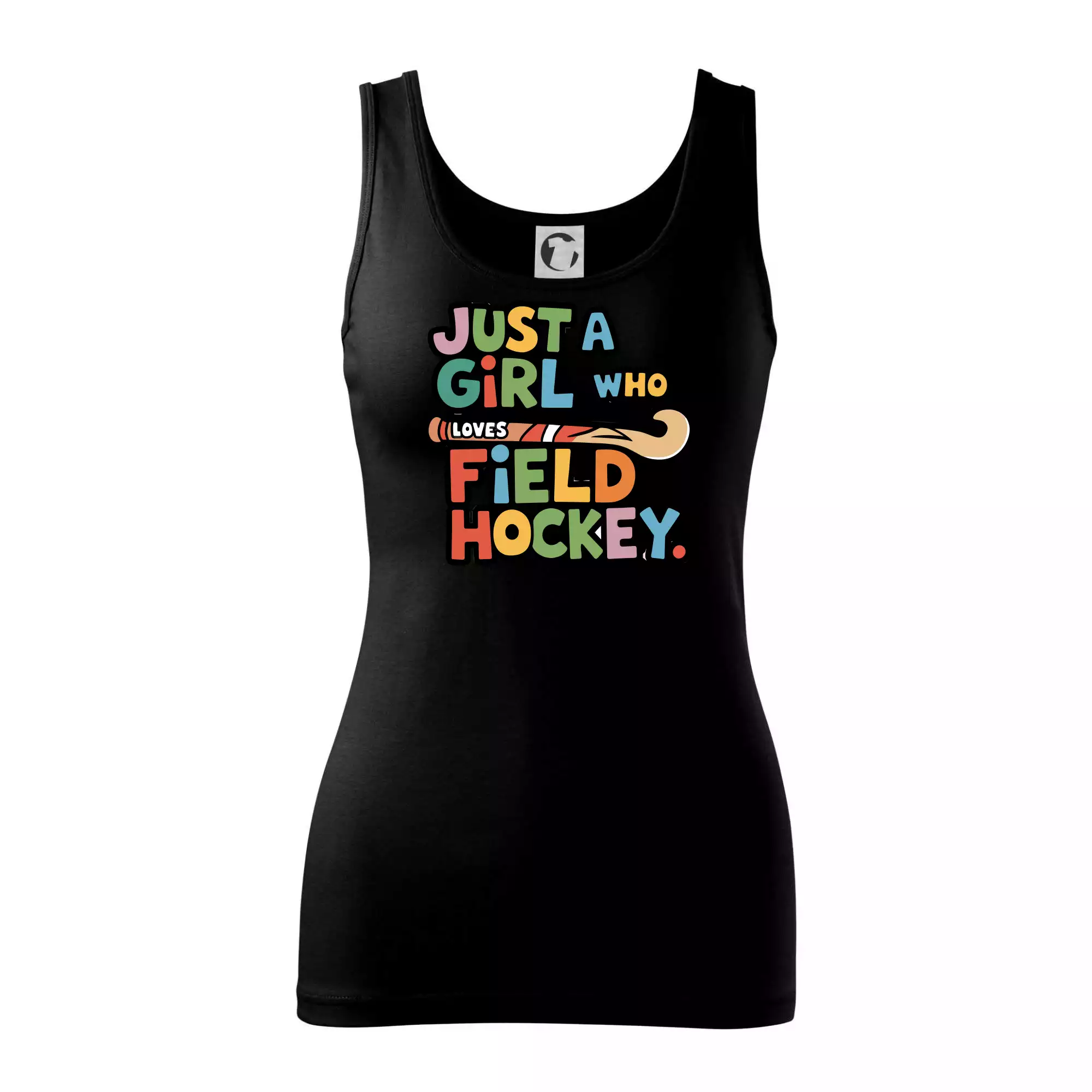 Barevný nápis Just a girl who loves field hockey