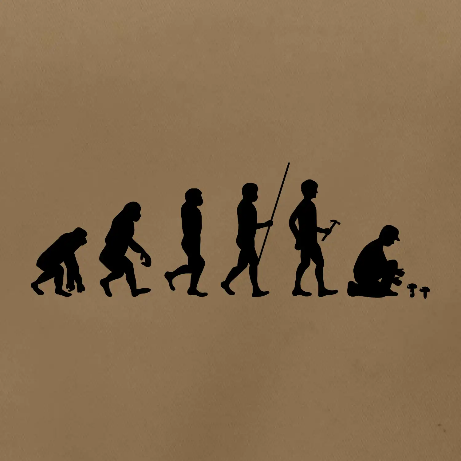 Evoluce houbař muž