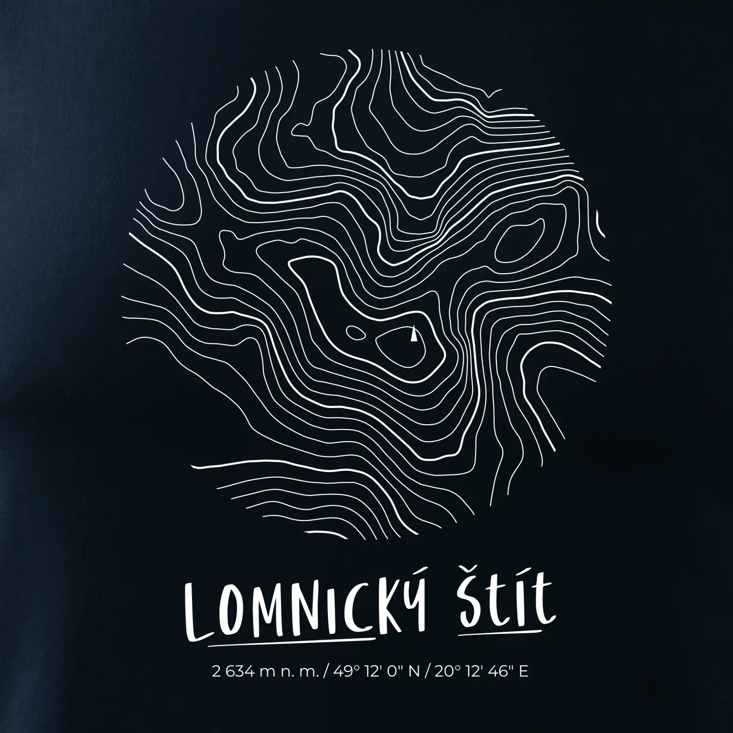 Lomnický štít - vrstevnice v kruhu