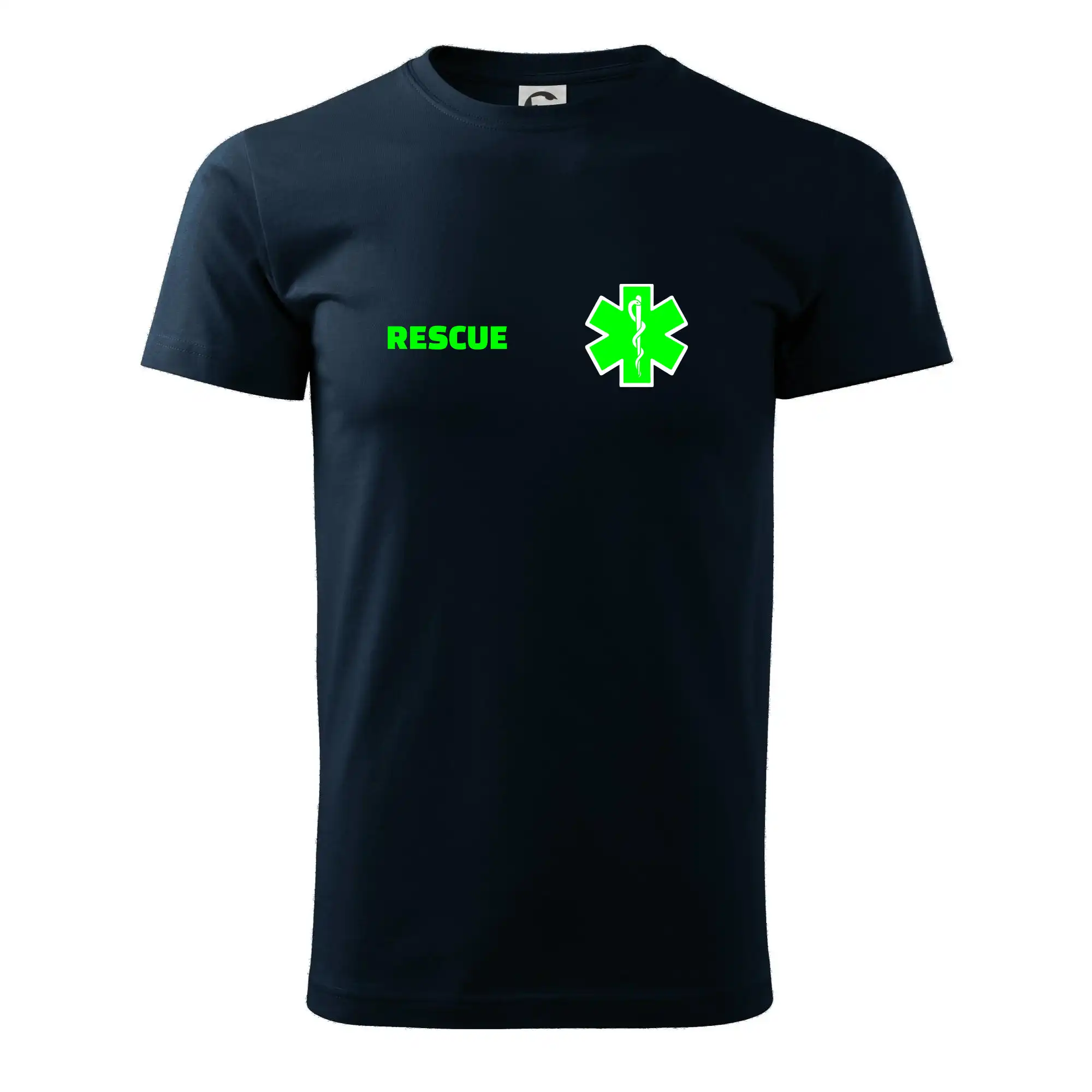 Tričká a mikiny pre záchranárov a lekárov - Kvalitné oblečenie pre zdravotníkov - Rescue - Fluo zelené - Tričko extra veľké  (5-8XL)