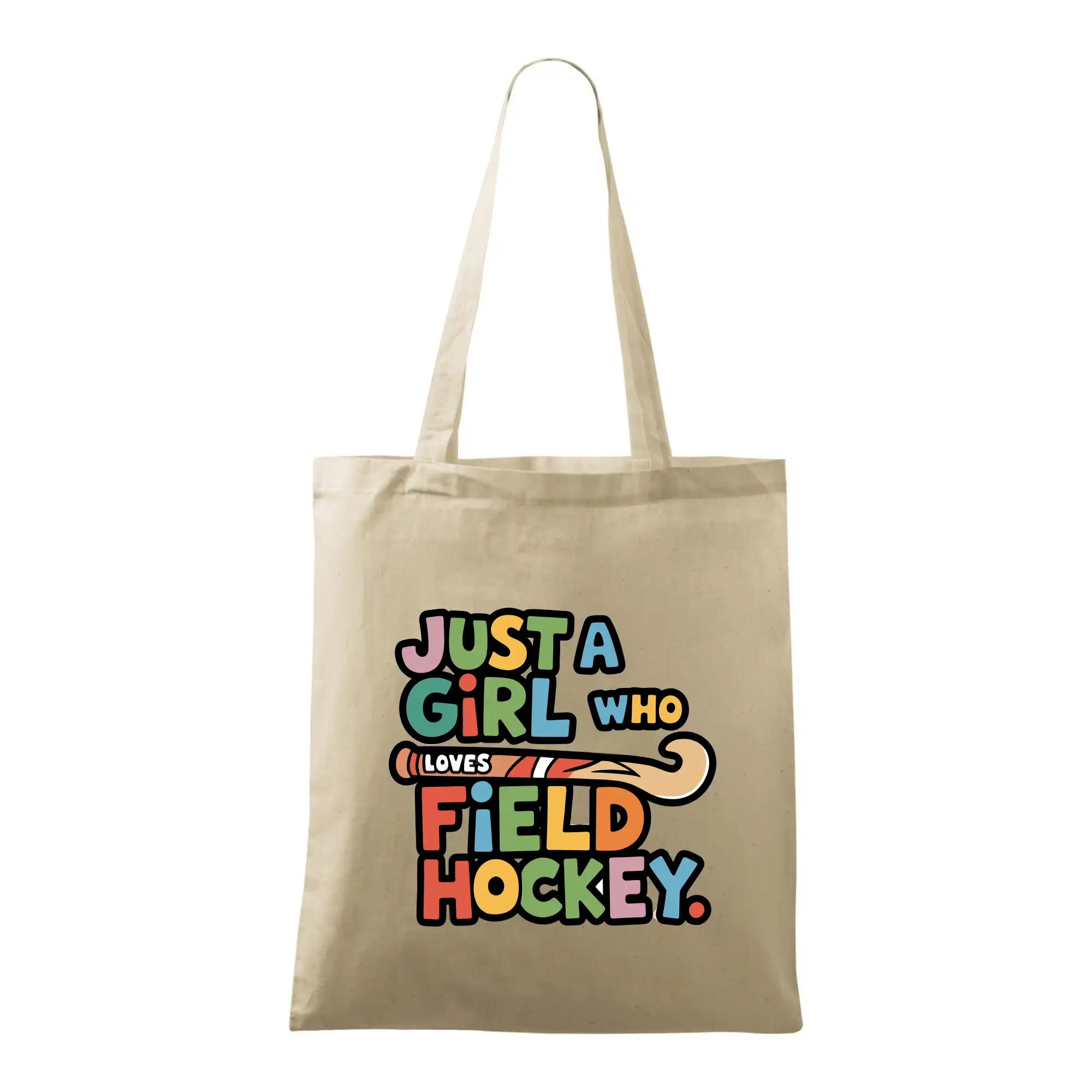 Barevný nápis Just a girl who loves field hockey