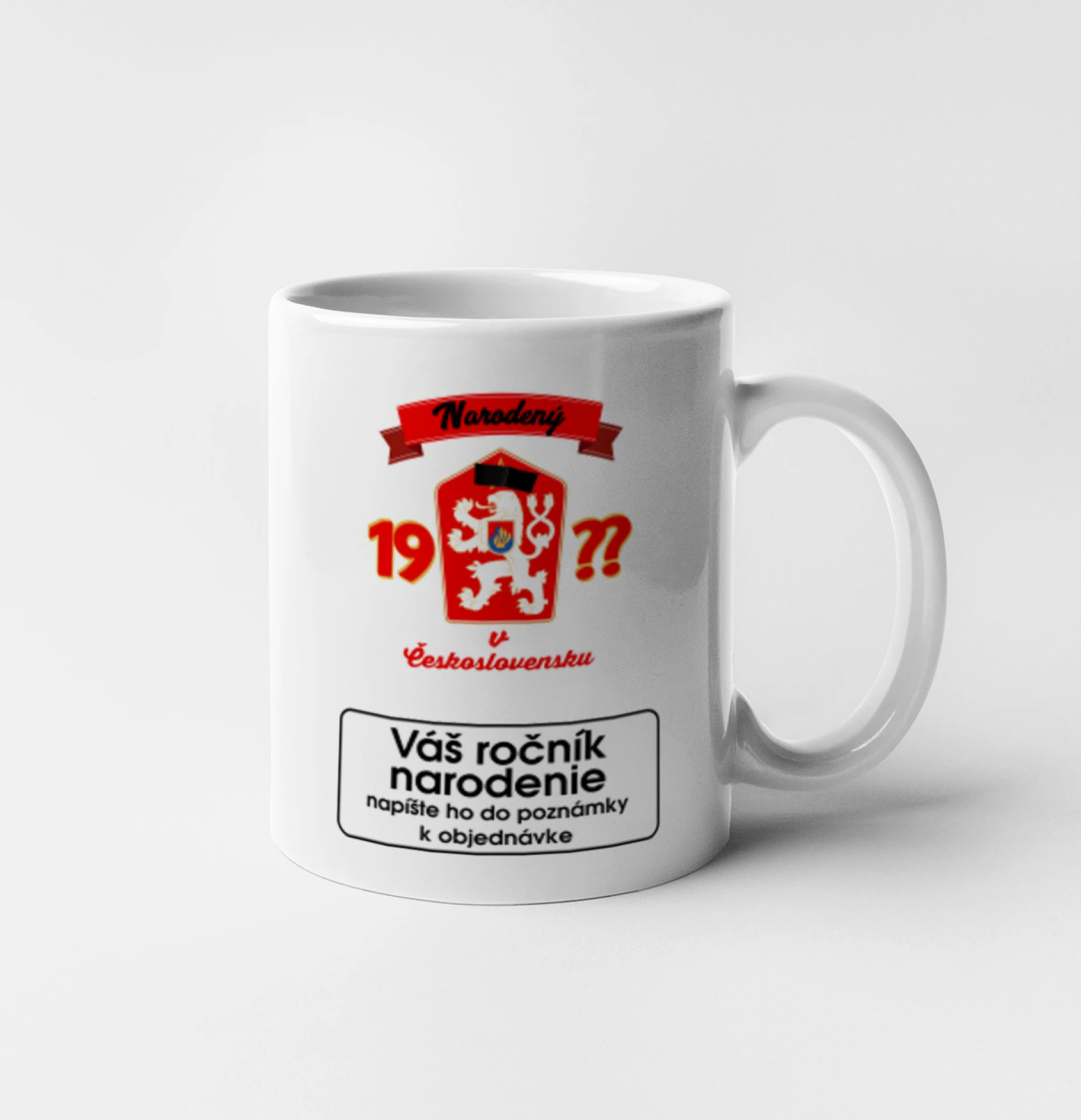 Prelepená hviezda - Narodený v Československu - vlastný ročník - Hrnček 