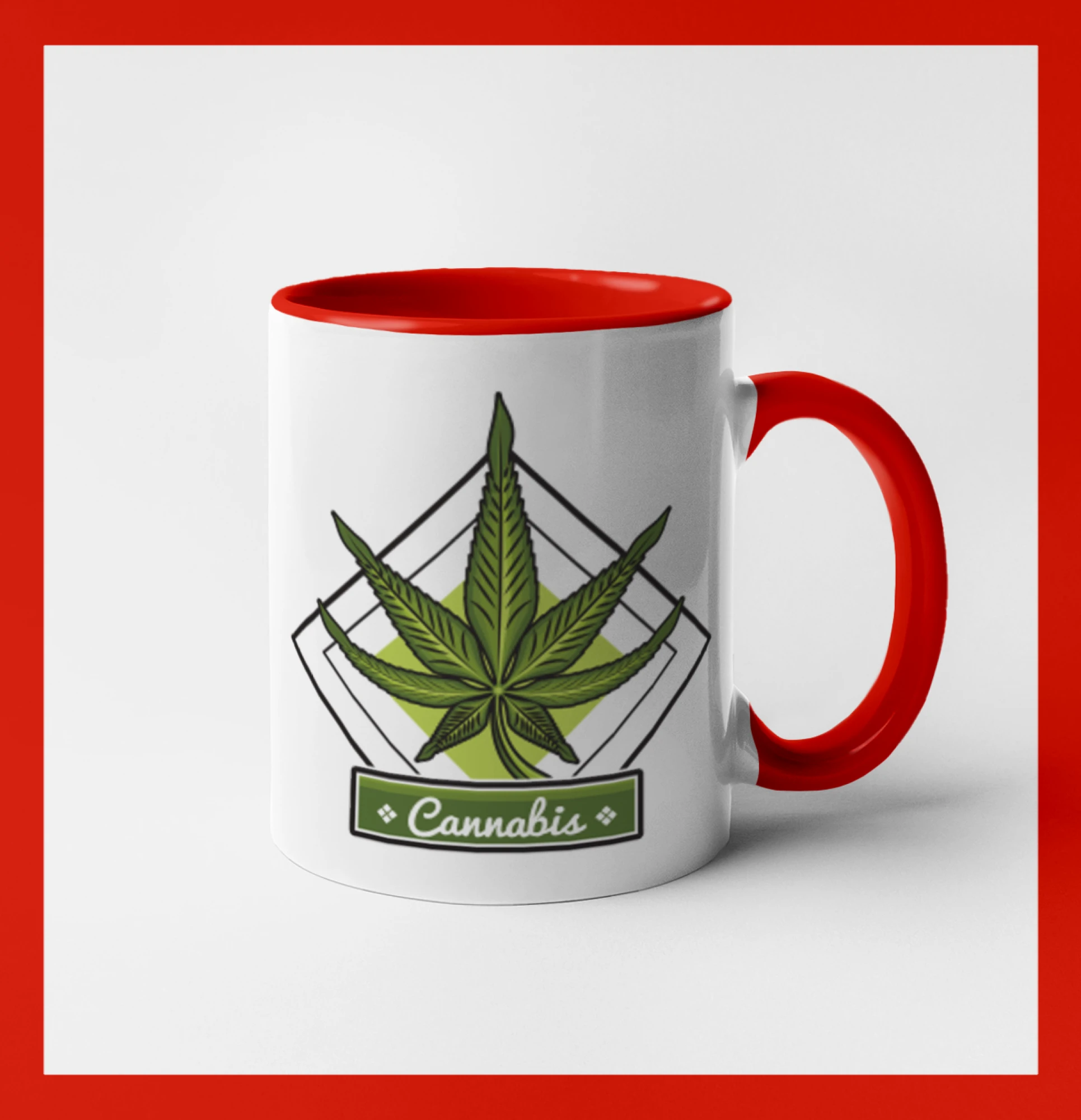 Tričká pre pohodový ľudí - Cannabis list kosoštvorec - Hrnček 