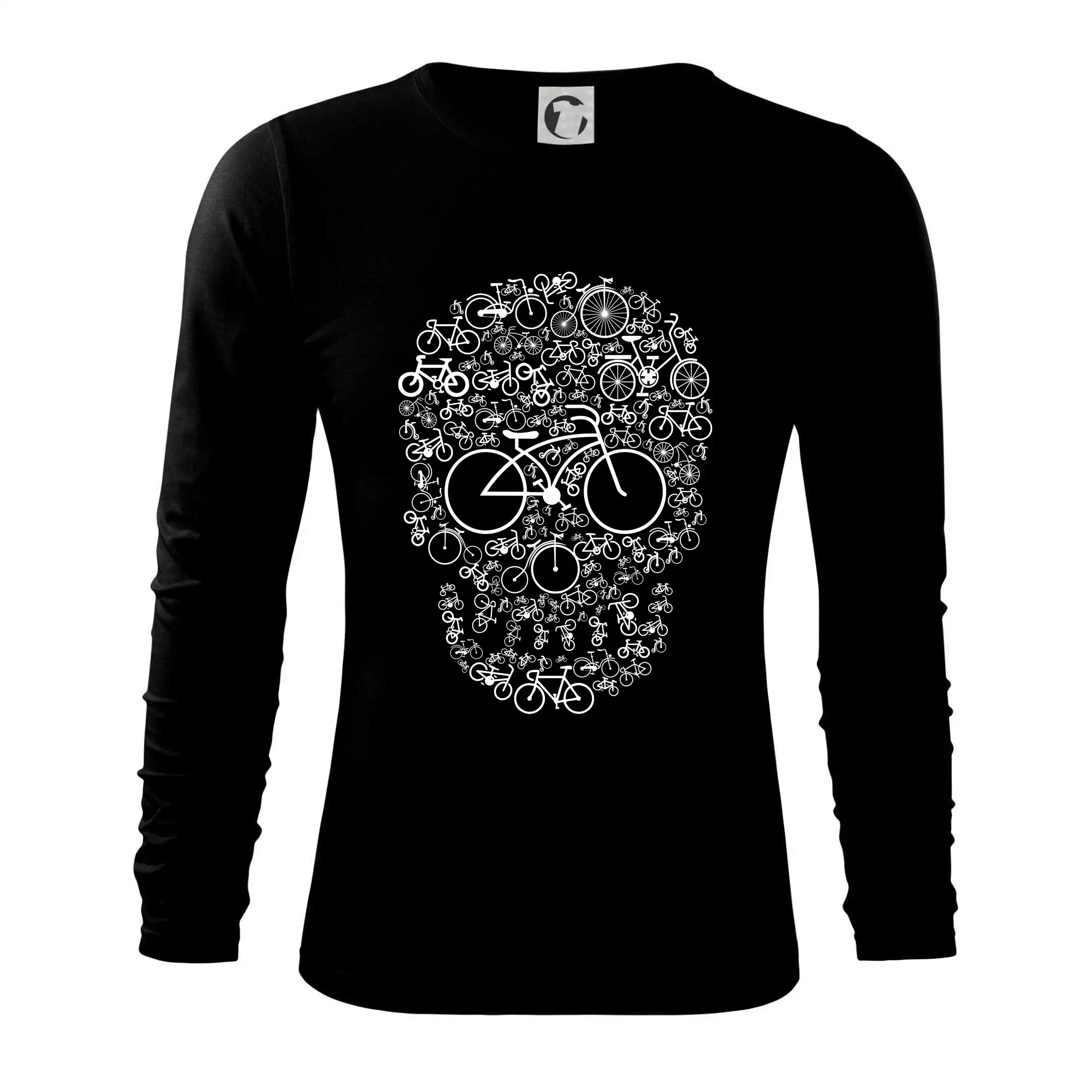 Tričko ako darček pre cyklistu - Cyklo lebka zložená z kolies - Tričko s dlhým rukávom FIT-T long sleeve
