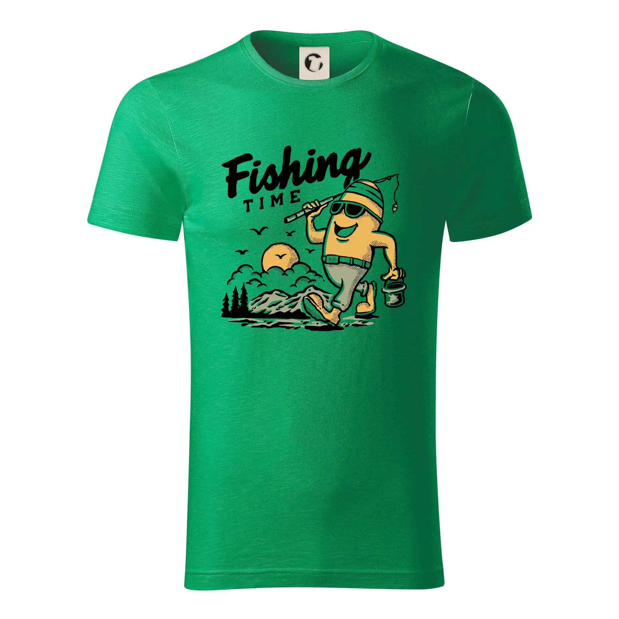 Tričká pre rybárov s potlačou - Fishing Time na výlete - Tričko z organickej bavlny