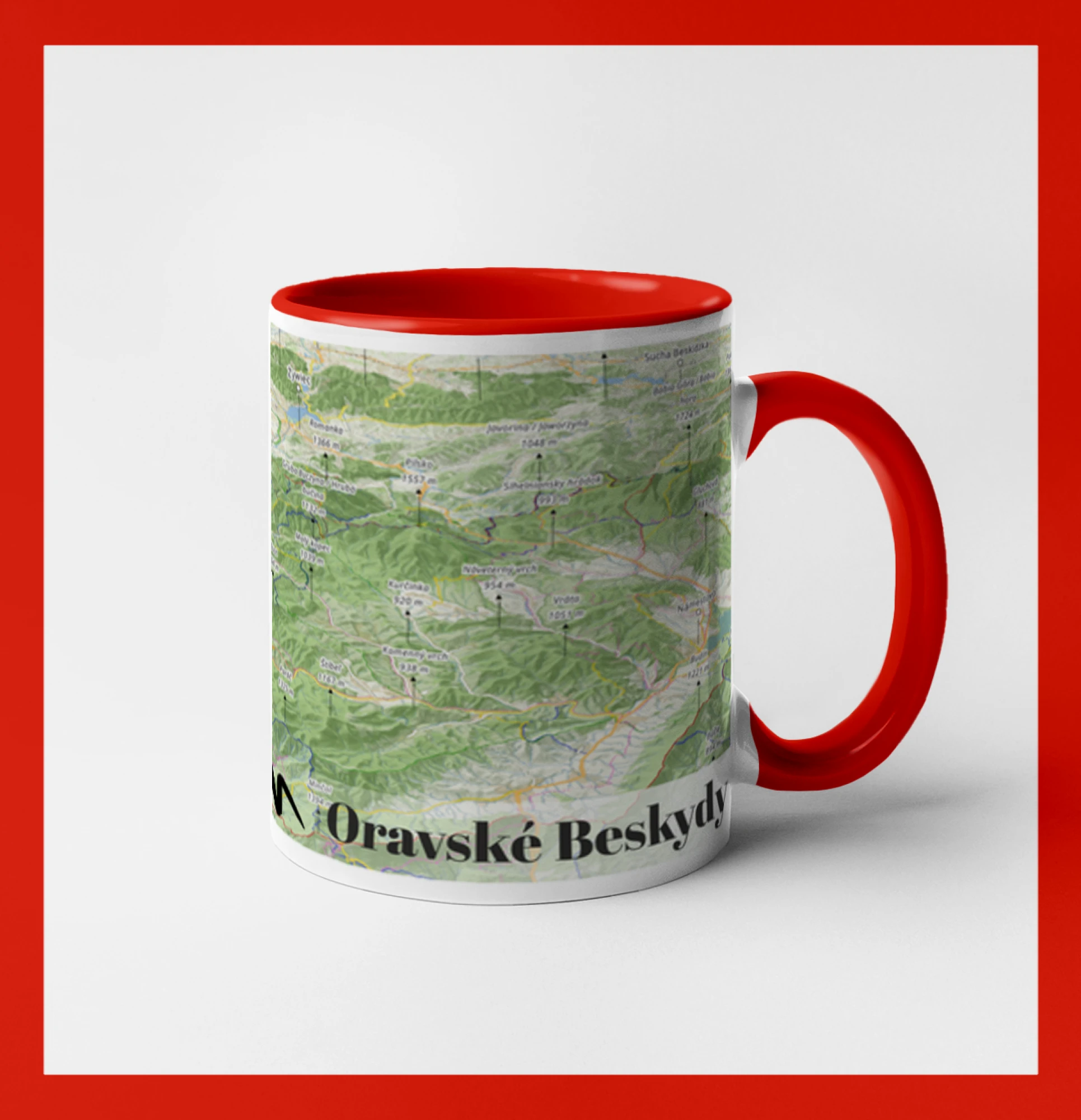 Trička pre cestovateľov - Hrnček mapa Oravské Beskydy - Hrnček 