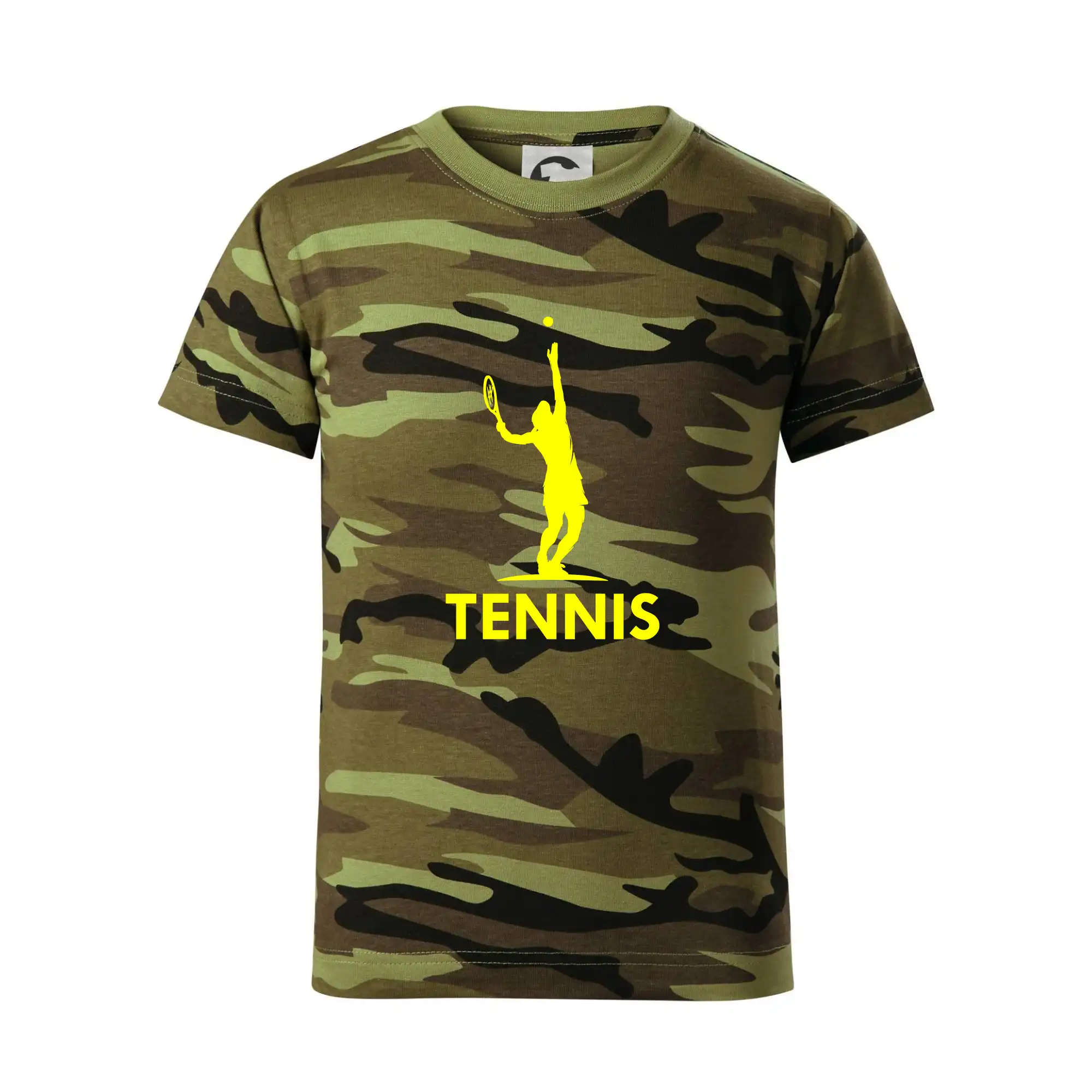 Tričká na tenis - Tenistka s nápisom - Detské maskáčové tričko