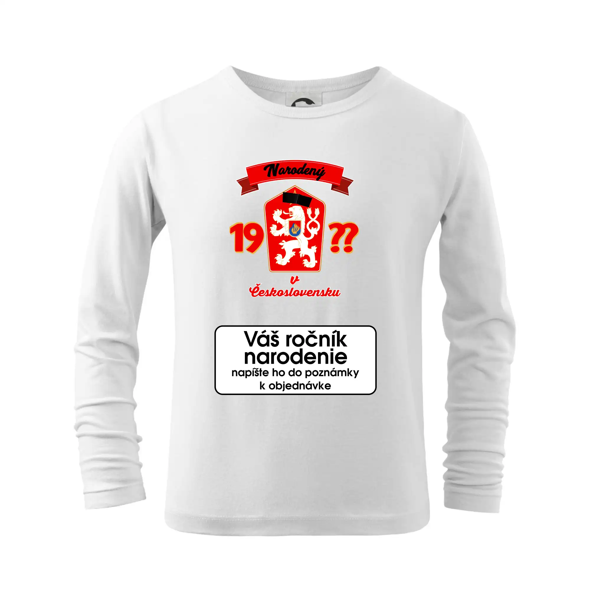 Prelepená hviezda - Narodený v Československu - vlastný ročník - Tričko detské Long Sleeve