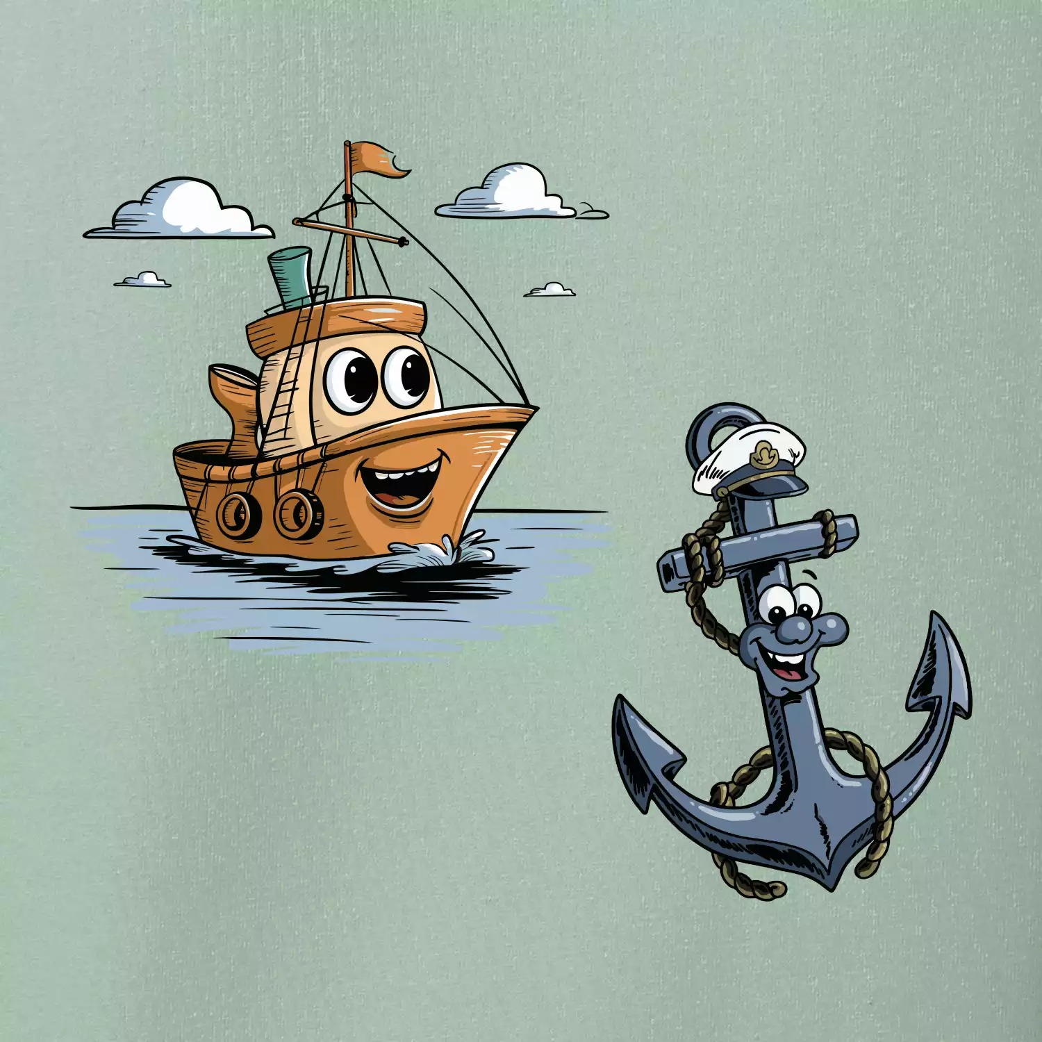 Parové triko - Loď a kotva