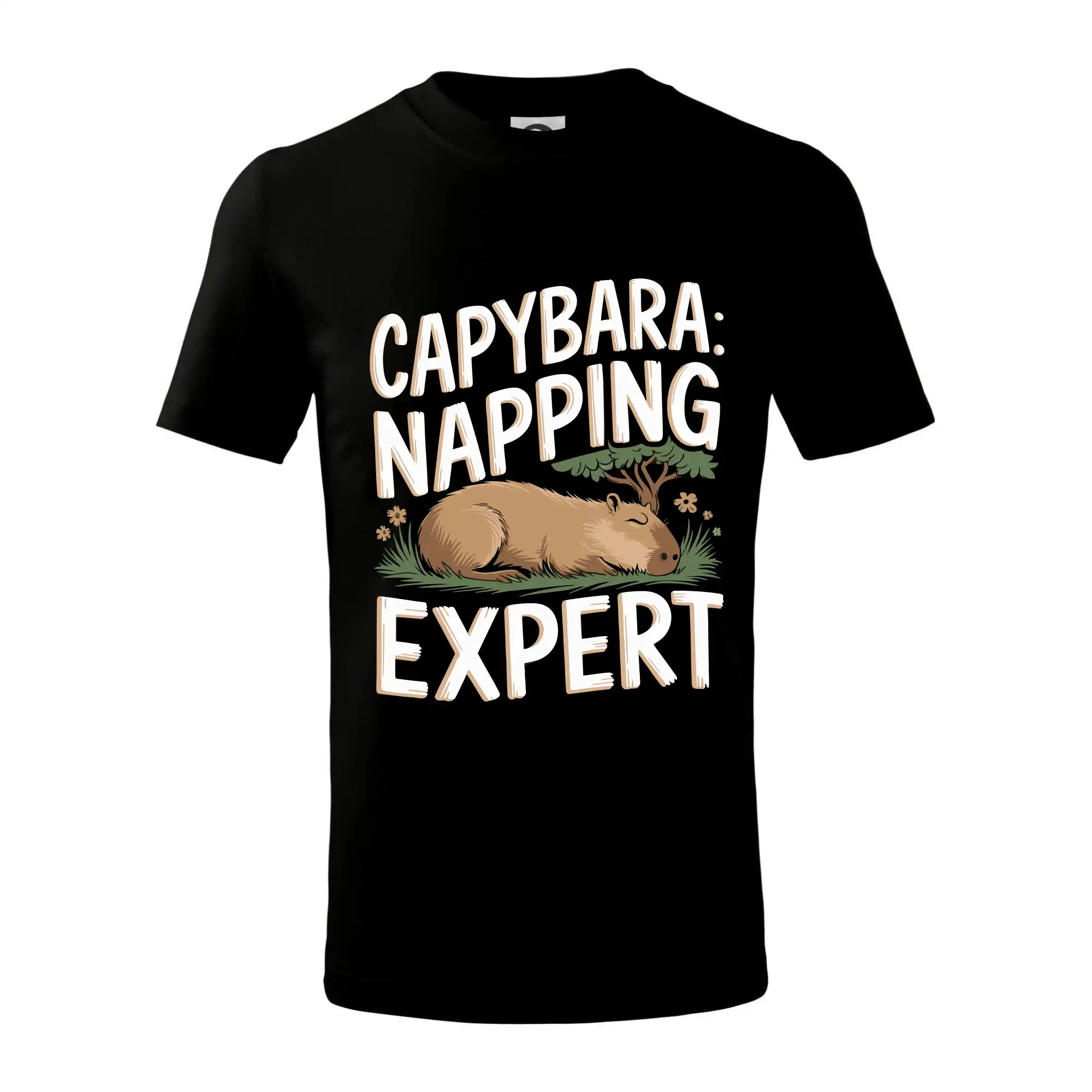 Tričká so zvieratami - Capybara Napping Expert - Tričko detské bavlnené