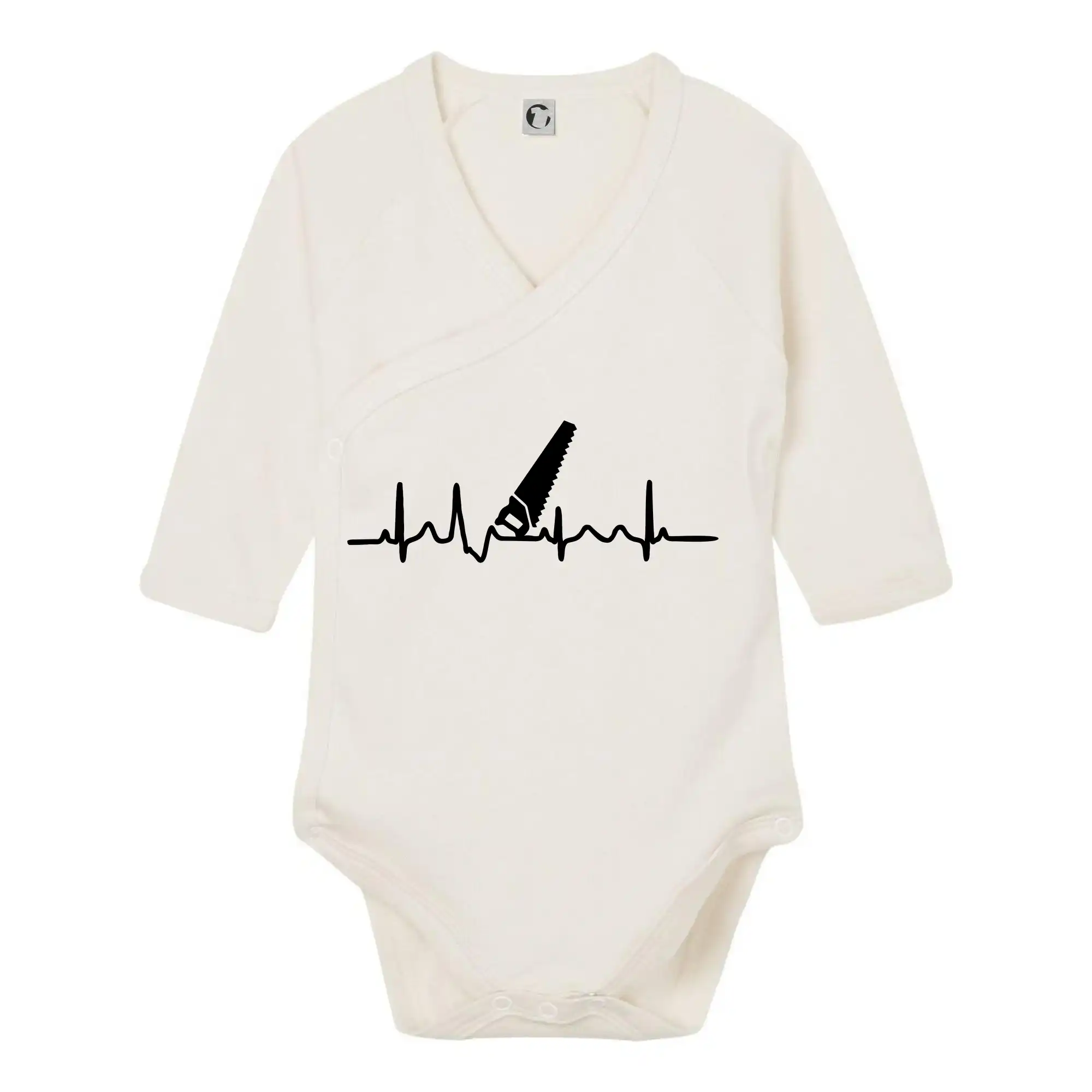 Vtipné tričká pre stolárov - Ekg ruční pila - Body zavinovacie s dlhým rukávom