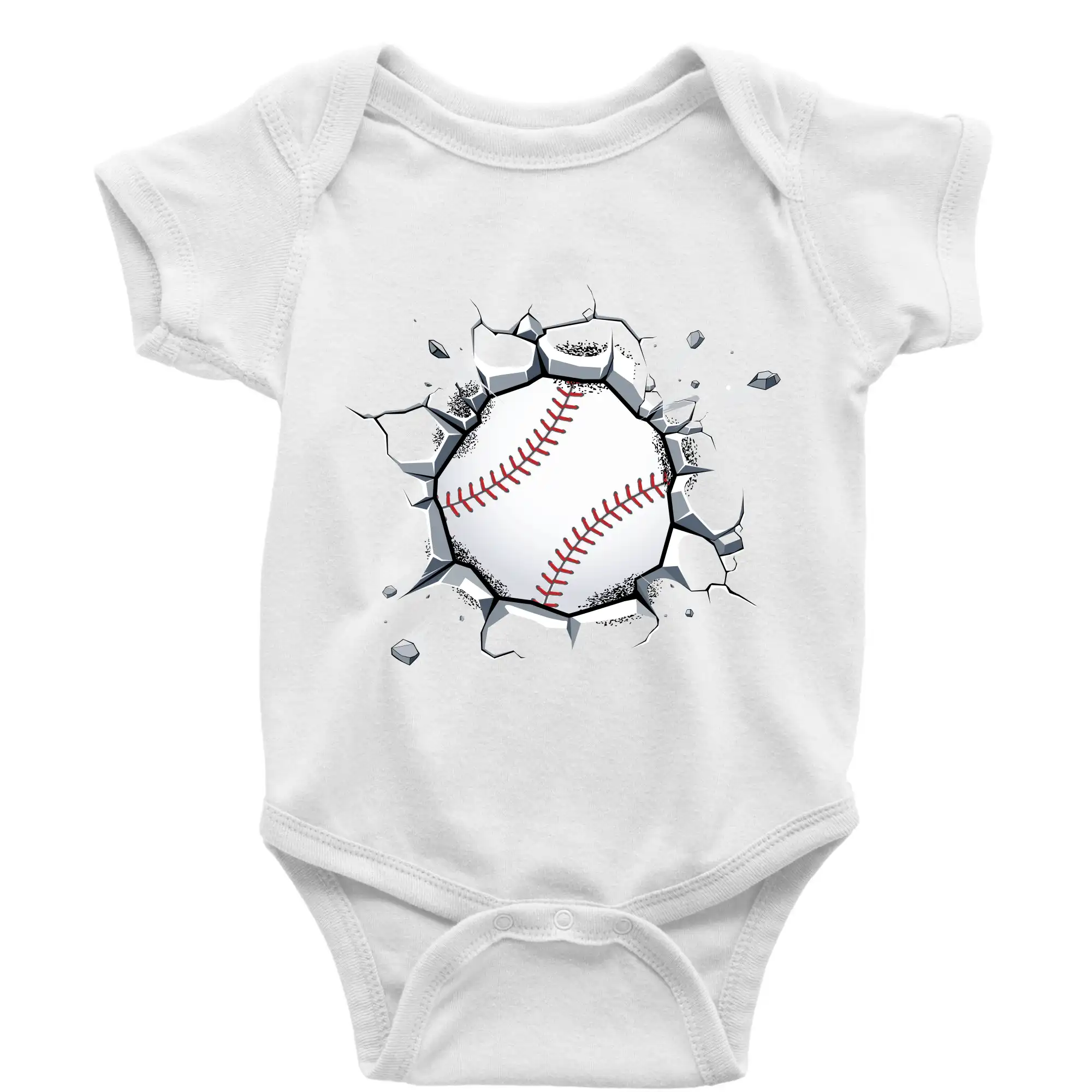Tričká baseball - Baseball lopta v triku - Body dojčenské s krátkym rukávom