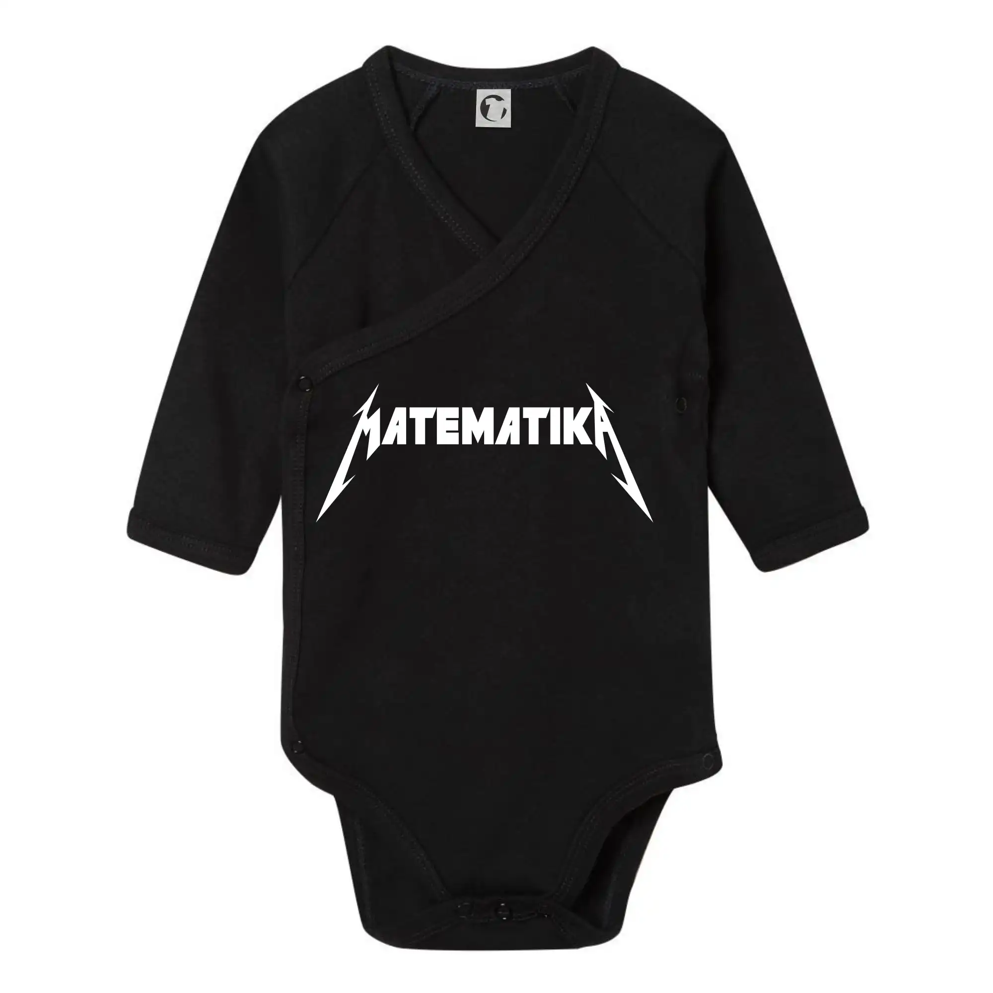 Učiteľské tričká - Matematika rock logo - Body zavinovacie s dlhým rukávom