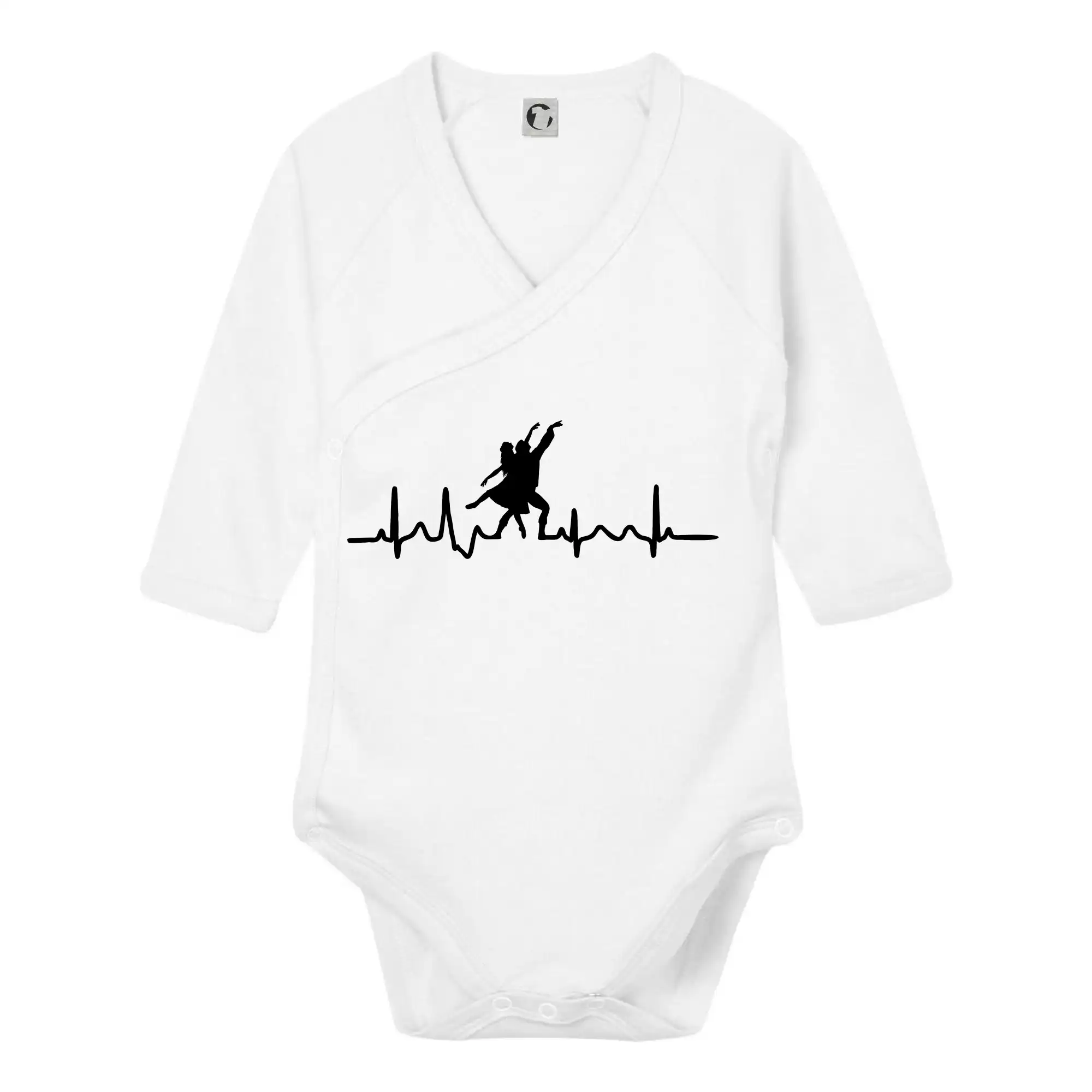 EKG tanec - tancujúca dvojica - Body zavinovacie s dlhým rukávom