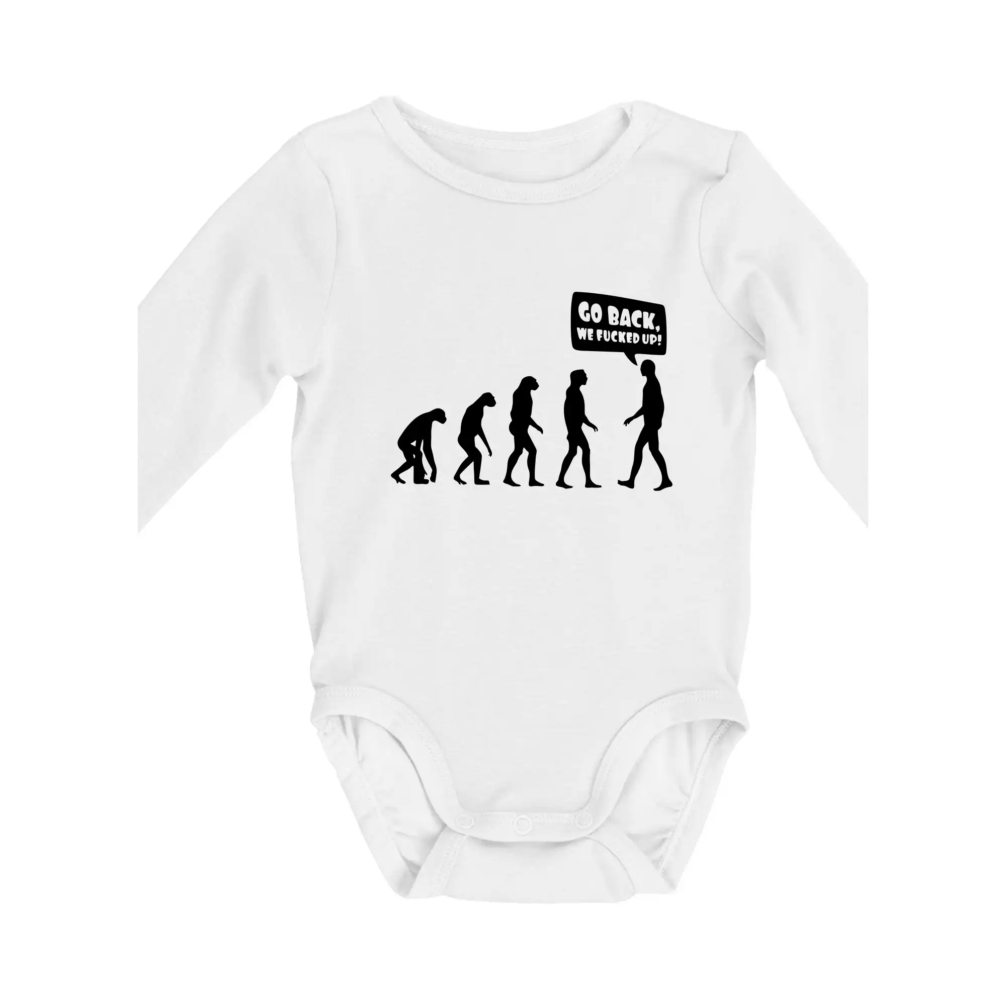 Tričká s potlačou evolúcia - Evolúcia Go back - Body dojčenské s dlhým rukávom