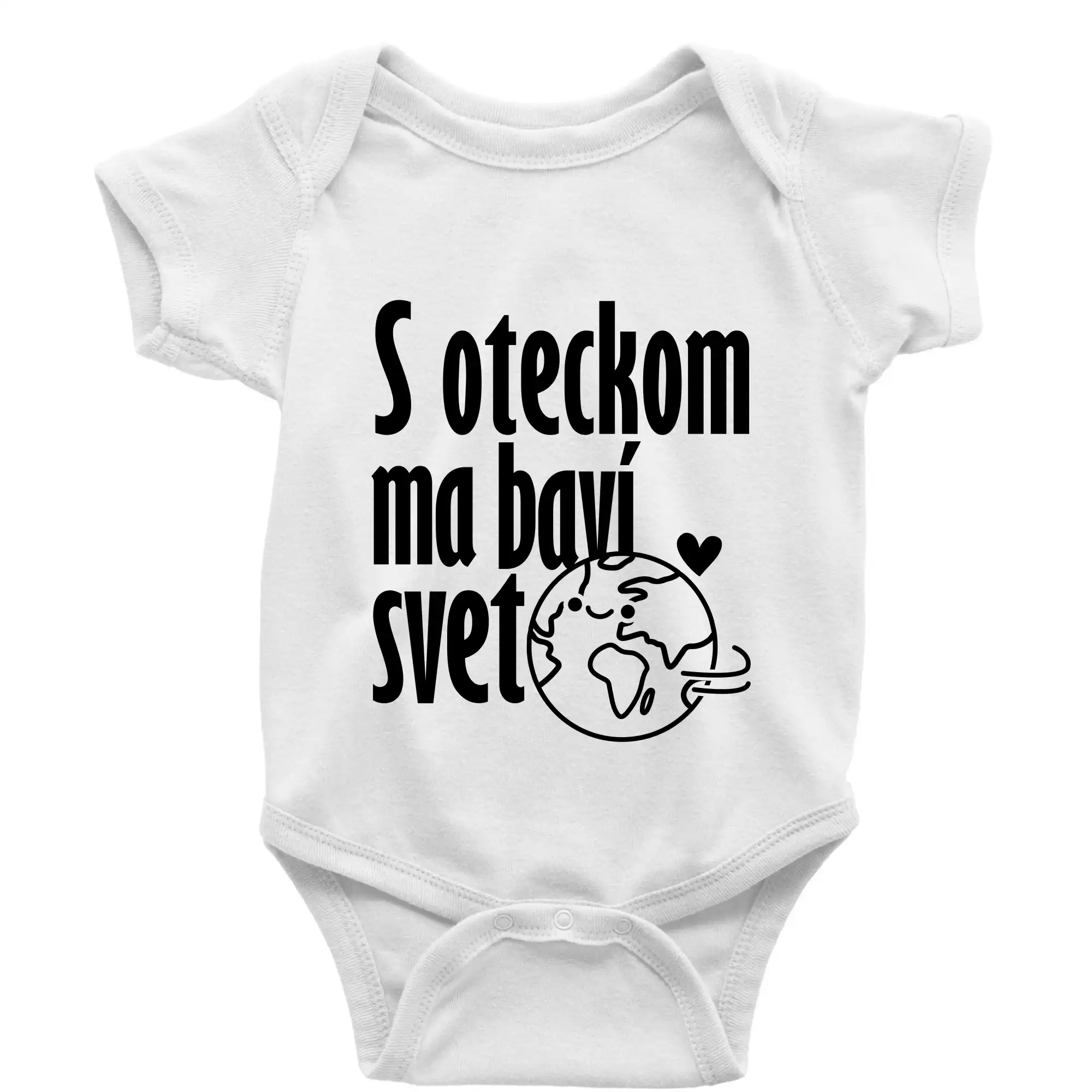 S tebou ma baví svet - vlastné meno - Body dojčenské s krátkym rukávom