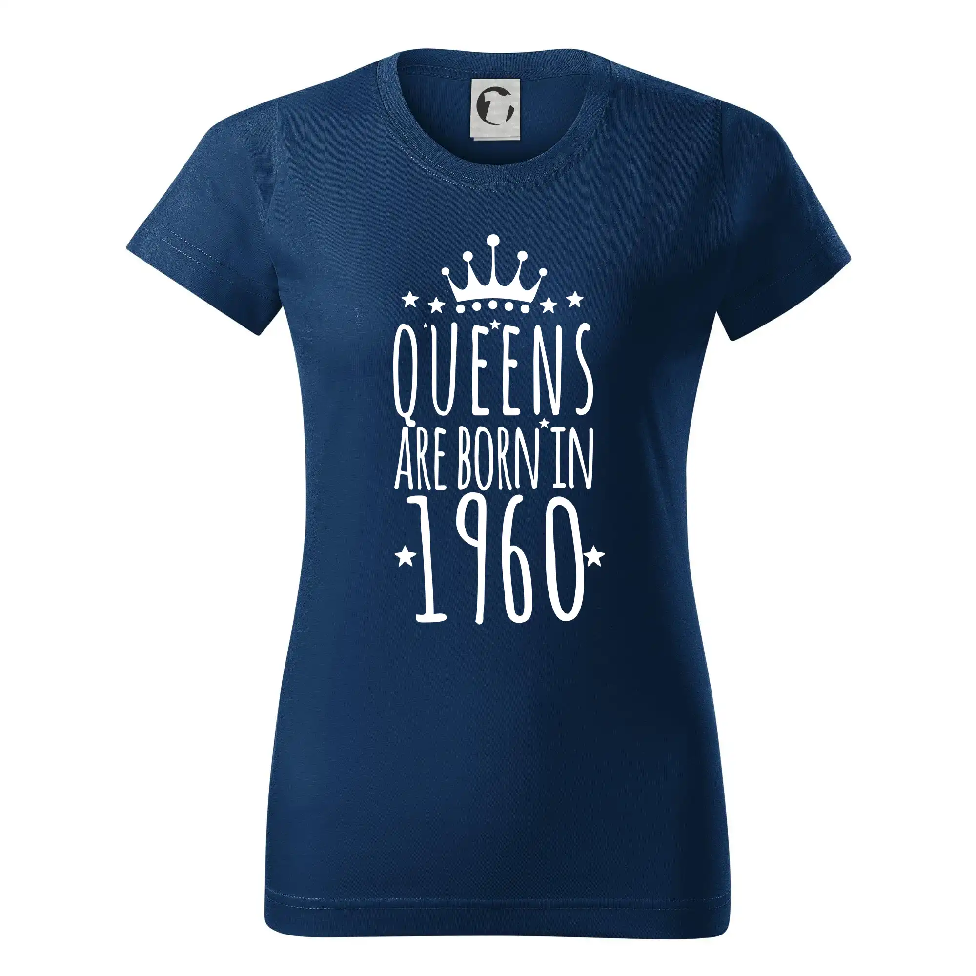 Trička s ročníkom 1960 - Queens are born in 1960 - Dámske tričko basic - ľahko voľnejšie a dlhšie