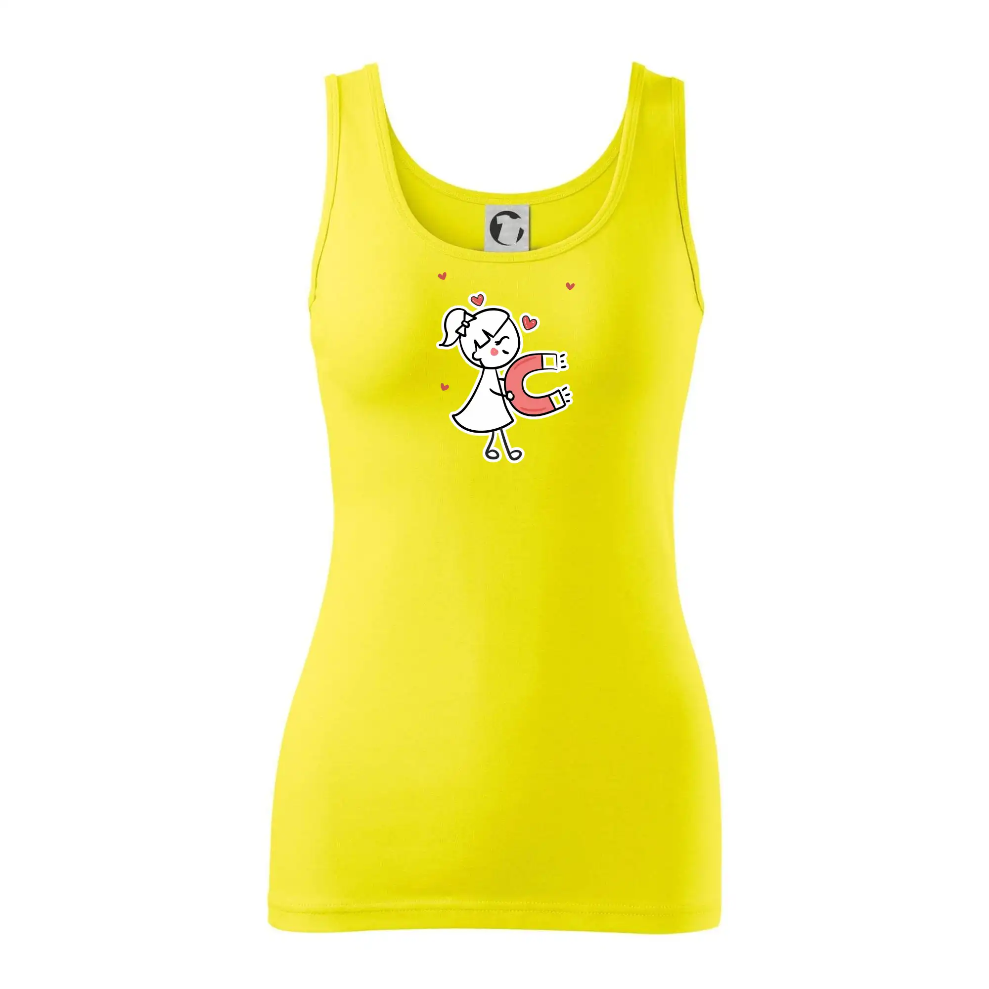 Tričká pre zamilovaných - Párový motív - panáčik a magnet - Dámske tielko