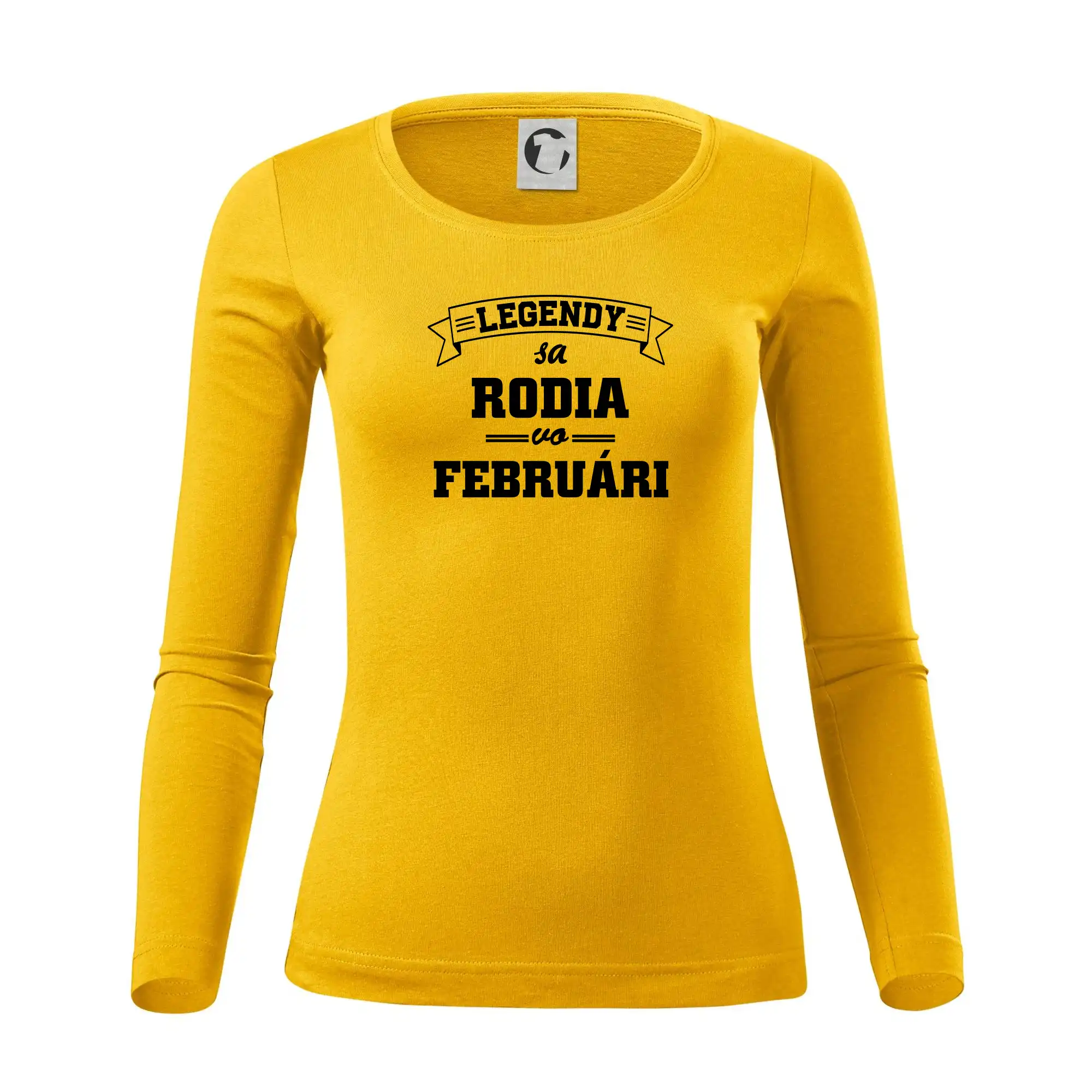 Tričká pre narodené vo februári - Legendy sa rodia vo februári - Dámske tričko FIT-T LS - zužené